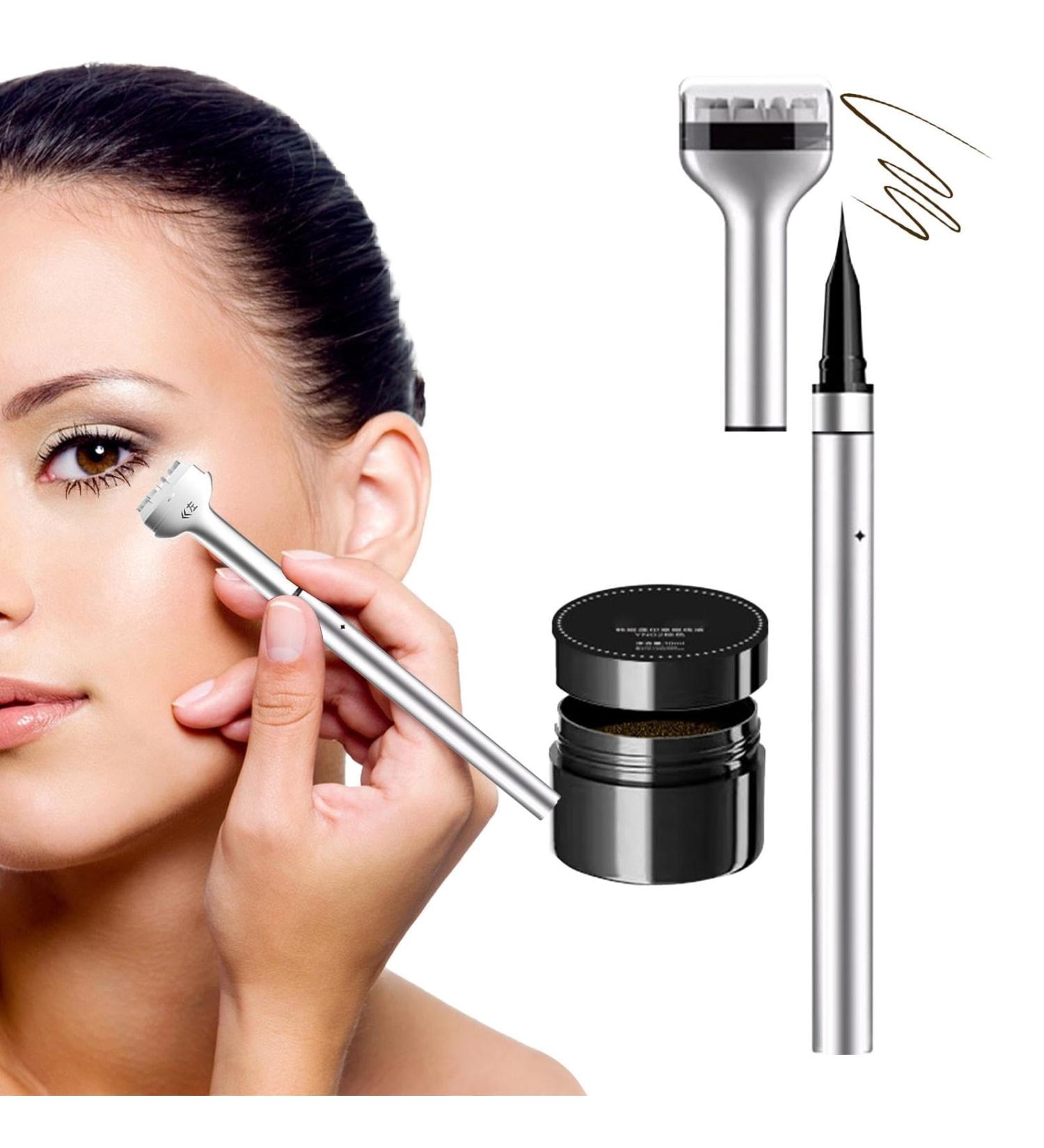 Lower Lash Stamp 2 In 1 Eyeliner Stamp Lower Lash Stamp With Ink Waterproof Lower Eyelashes Extensions Stamps And Eye Liner Reusable Quick Eye Makeup Tool For Makeup Beginner brown - Buy Online on GoSupps.com