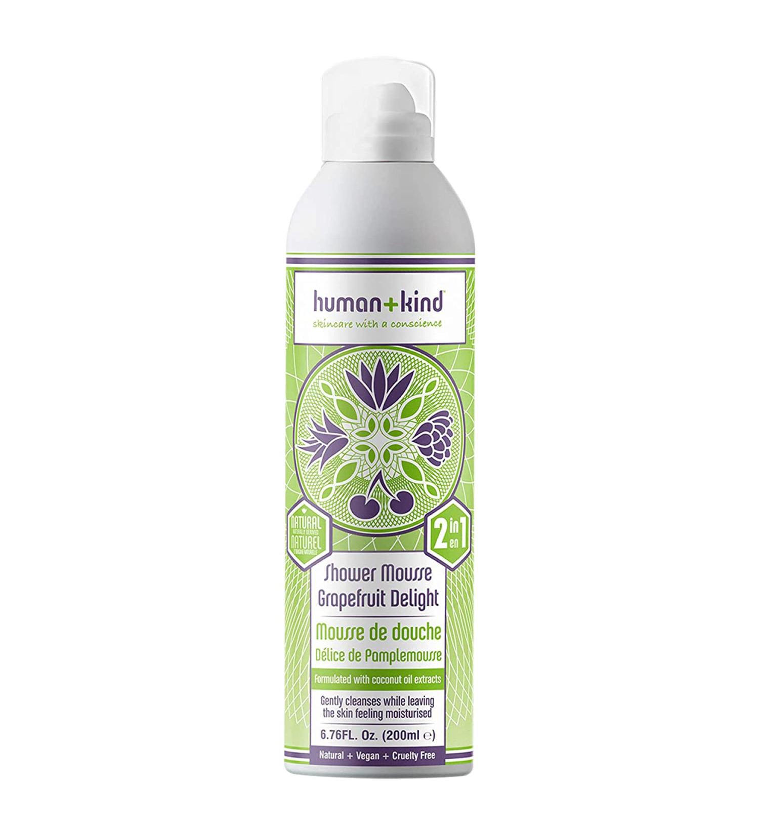 Human+Kind Shower Mousse Body Wash - Suitable For Sensitive Skin - Delicately Fragranced - Leaves Your Body Feeling Cleansed And Beautifully Soft - Nourishes Dry Skin - Grapefruit Delight - 6.76 Oz. Grapefruit Delight 6.76 - Buy Online on GoSupps.com