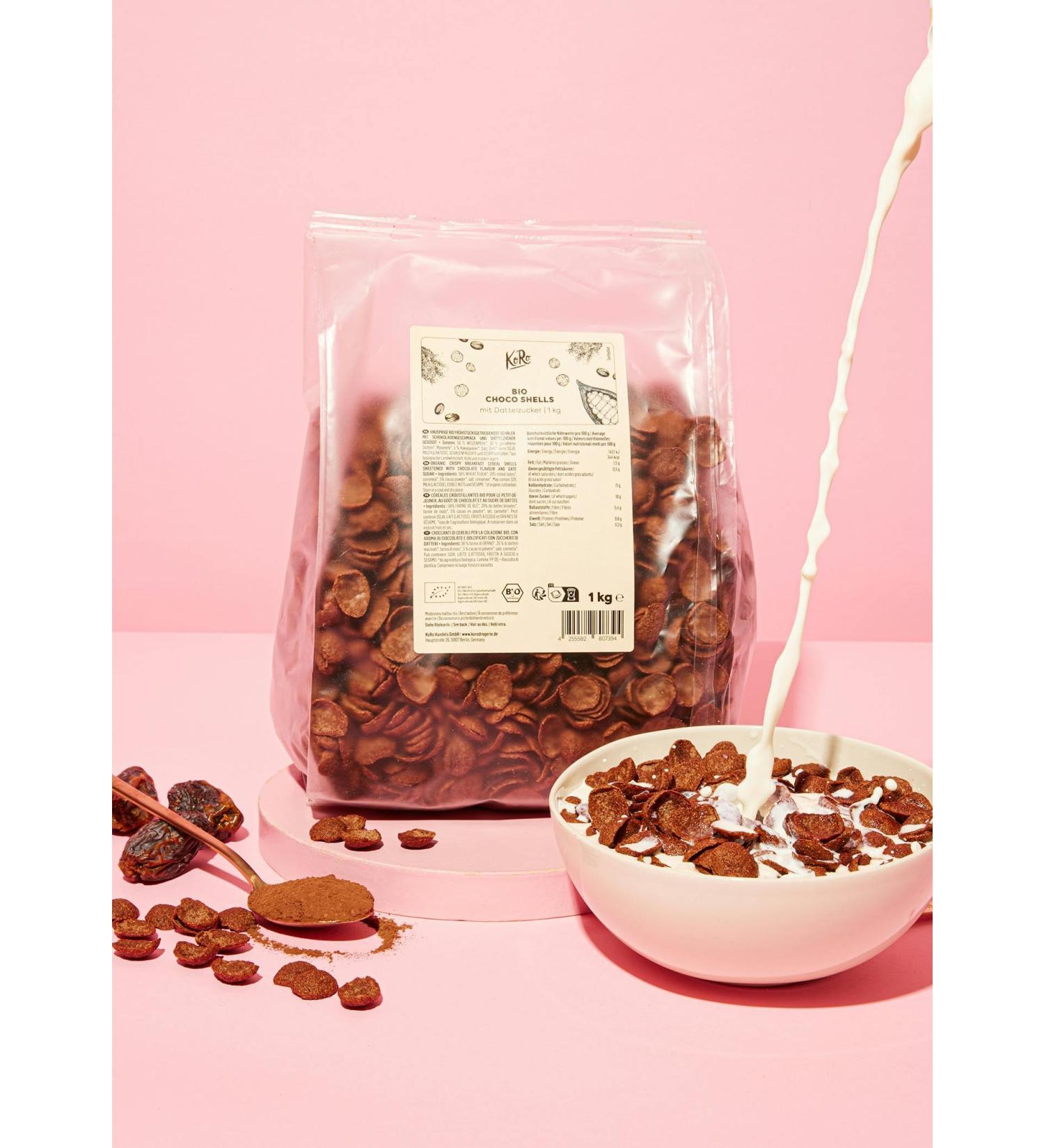 KoRo - Organic Chocolate Cereal Sweetened with Dates 1 kg - Chocolatey Flavor - Source of Fiber - Vegan - Crunchy Breakfast Cereal - Buy Online on GoSupps.com