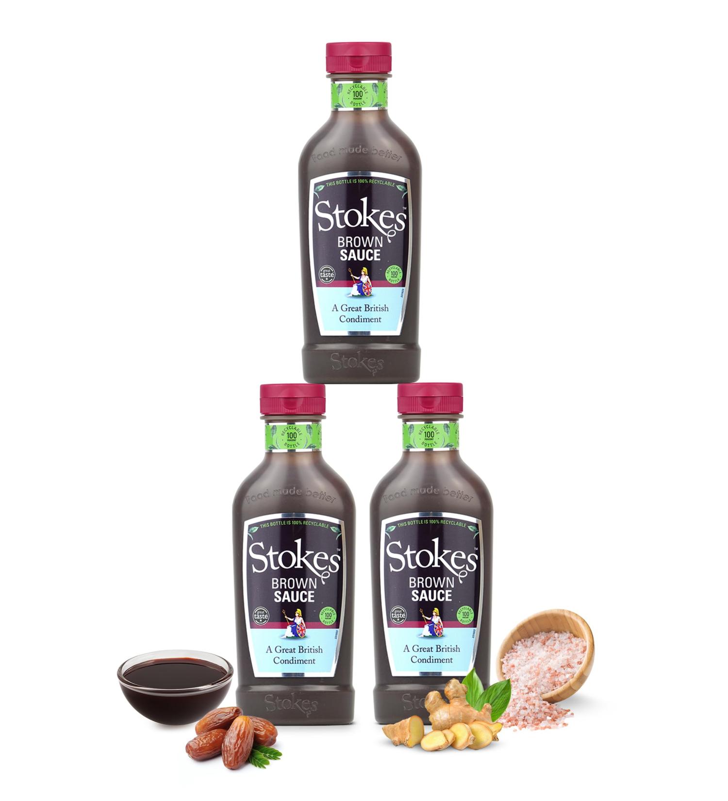 Stokes Real Brown Sauce 3PK SQUEEZY Rich & Spicy Brown Sauce Perfect For Bacon Sandwiches Award Winning Gluten Free Brown Sauce Sweet & Tangy Sauce Beautifully Balanced Flavour 505g Brown Sauce 3 x 505g - Buy Online on GoSupps.com