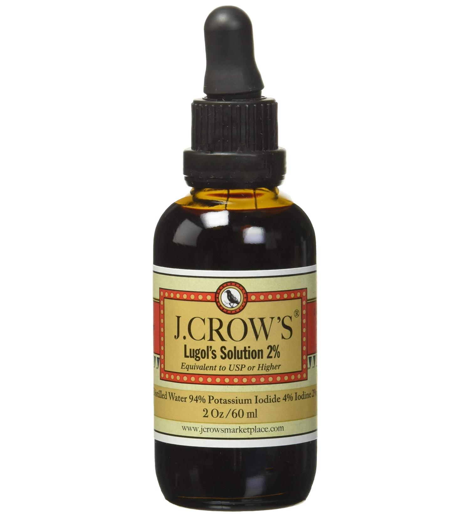 J.Crow's Lugol's Iodine Solution 2 oz Twin Pack - Unflavored 2 Ounce (Pack of 2) - Buy Online on GoSupps.com