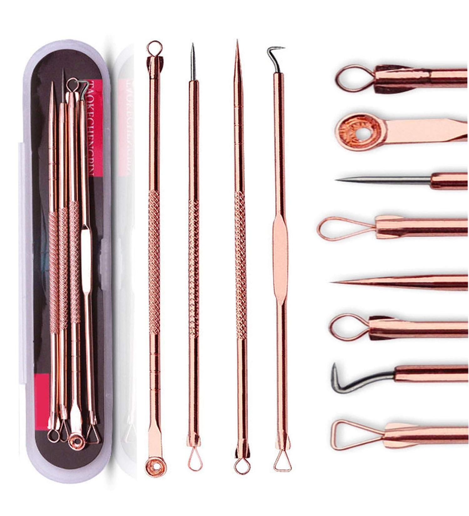 Blackhead Remover Pimple Extractor Tool Kit - Acne Treatment for Blemish & Whitehead Removal - 4 Piece Set with Case - Buy Online on GoSupps.com