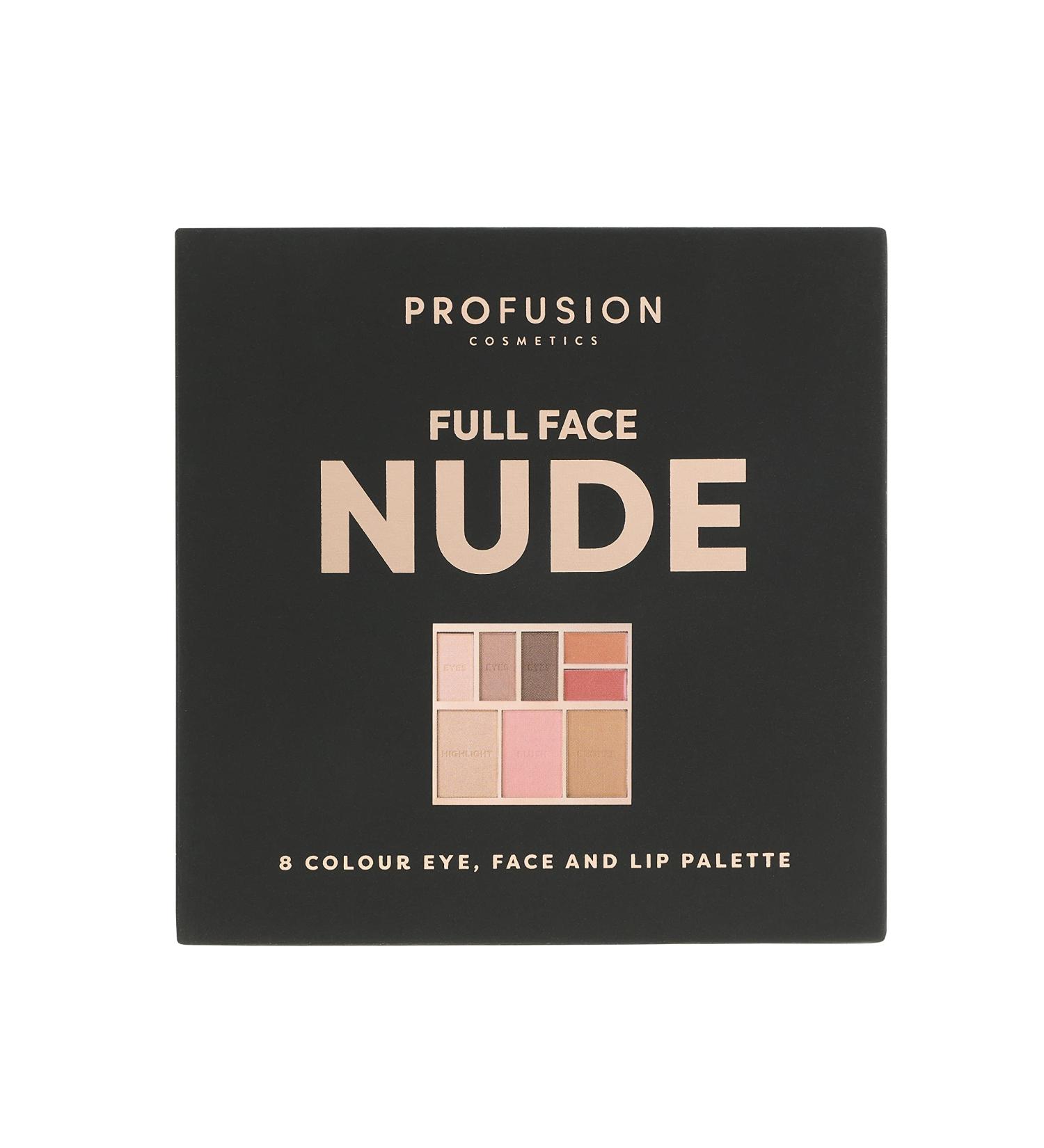 Profusion Cosmetics Full Face Palette Nude | 8 Shade Eye, Face, and Lip Palette - Buy Online on GoSupps.com