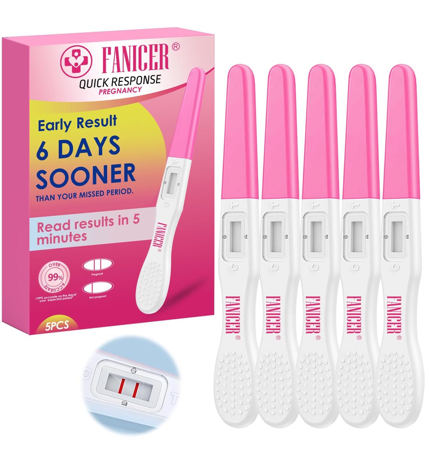 Buy 5 Piece Pregnancy Test Kit - Early Detection Quick Results in 3 Minutes - Pink Color - Buy Online on GoSupps.com
