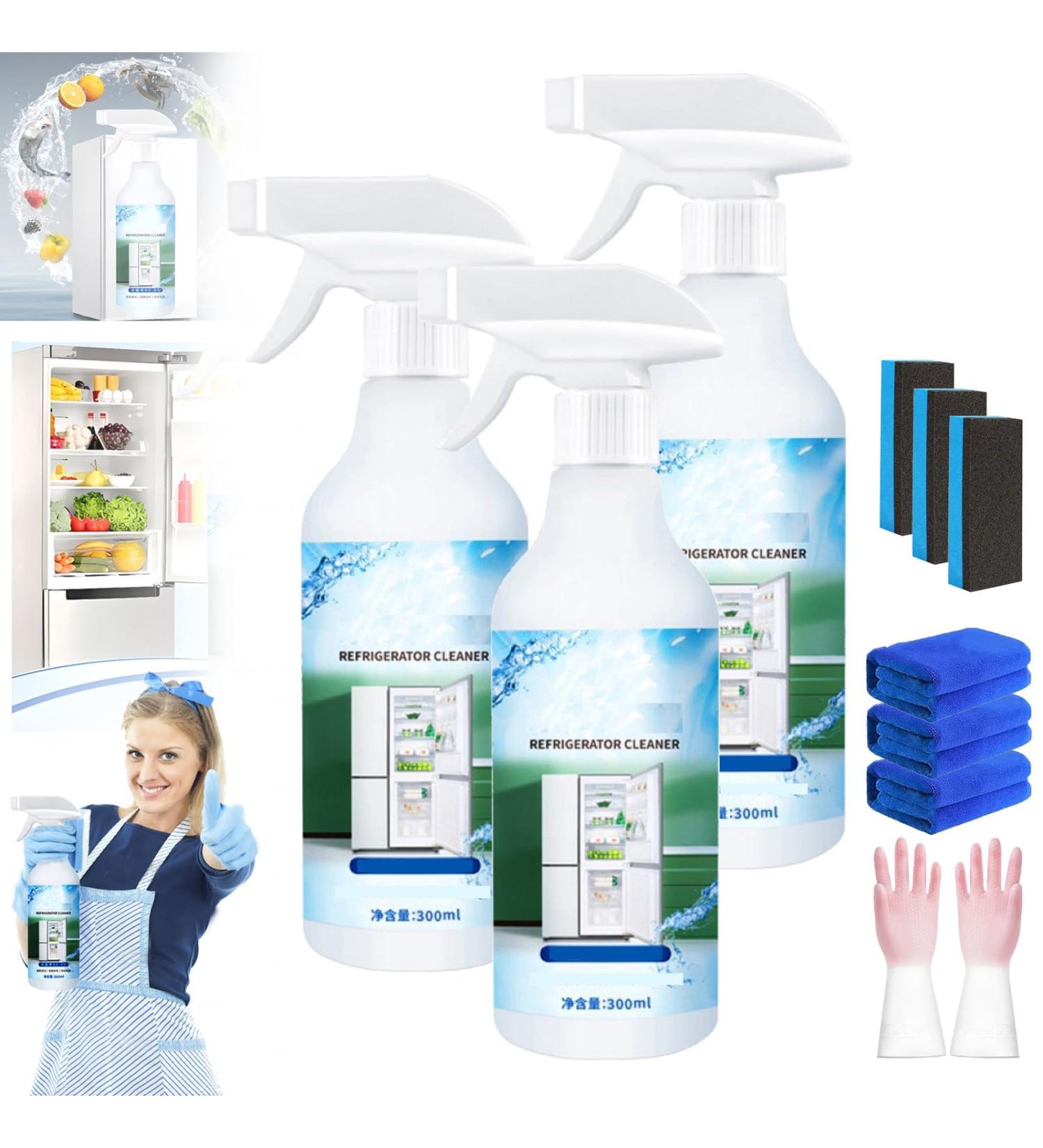 Multifunctional Large Capacity Refrigerator Cleaner Refrigerator Cleaning Spray Strong Cleaner for Inside Fridge All Purpose Cleaner (3PCS) - Buy Online on GoSupps.com