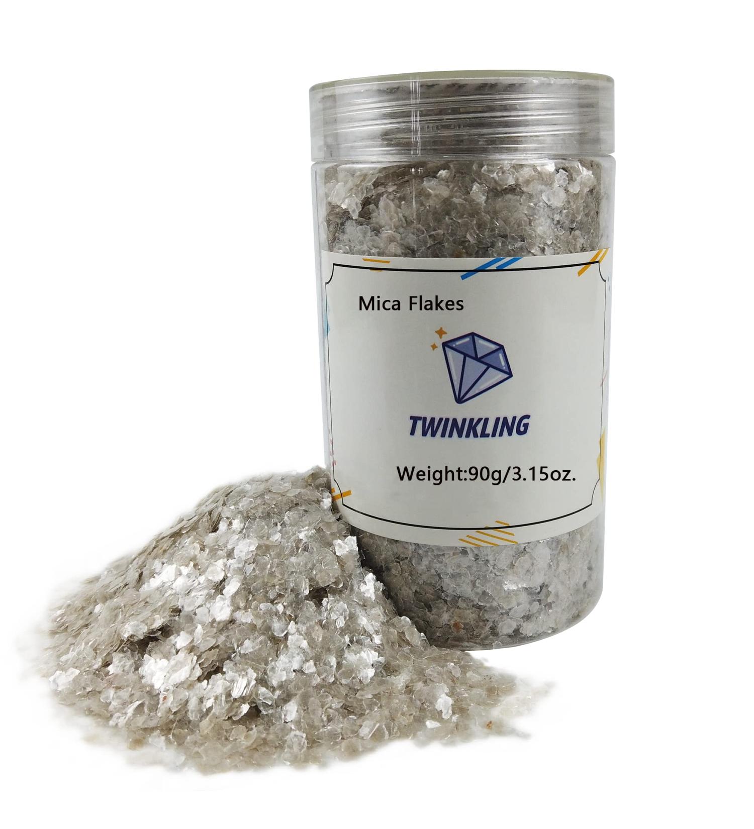 TWINKLING Natural Colored Mica Flakes - Gilding Flakes for DIY Resin Art, Nail Art, Painting, Jewelry Making - Snow White, 2-4mm - Buy Online on GoSupps.com