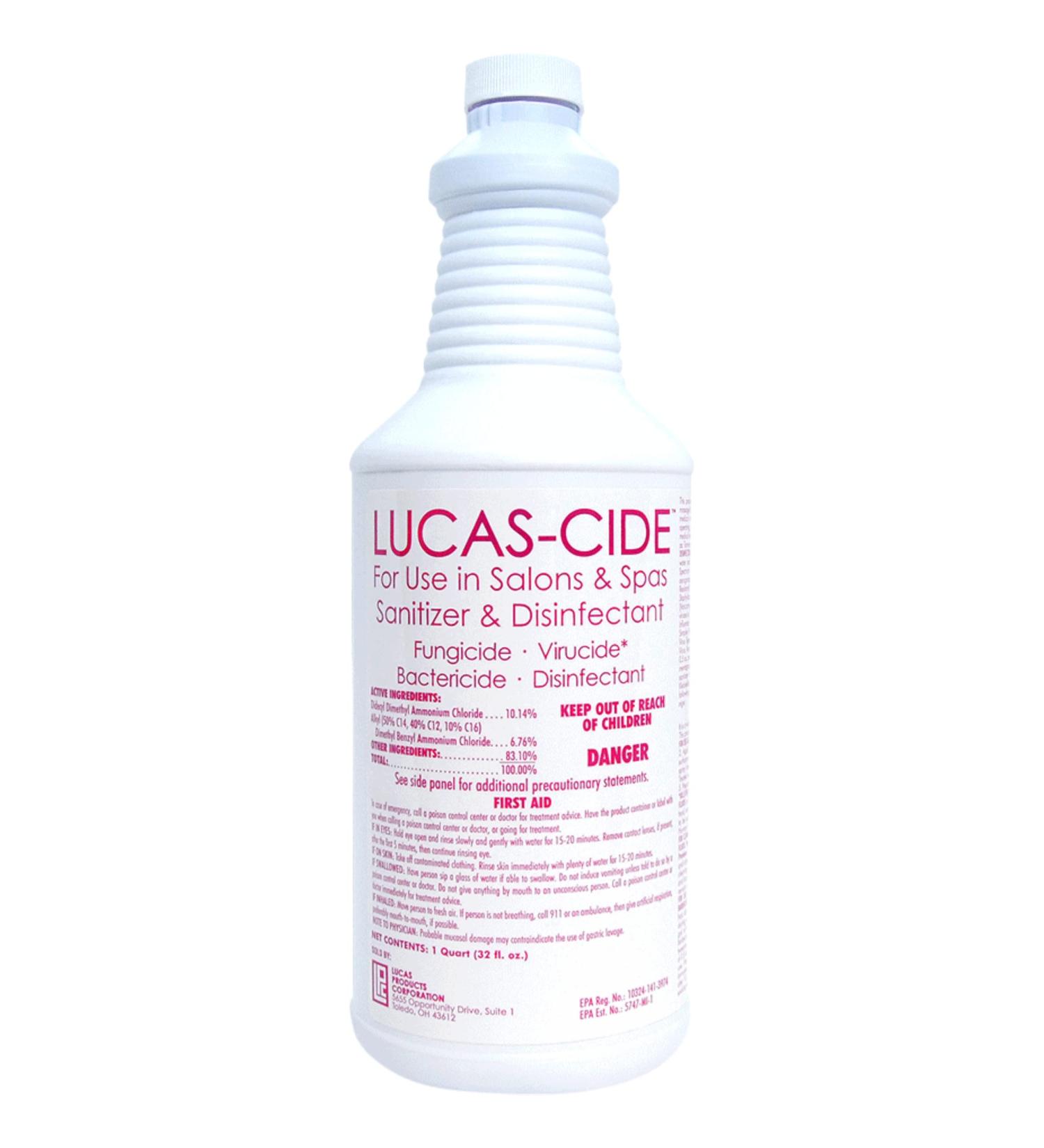 LUCAS-CIDE Salon and Spa Disinfectant - Hospital Grade Pink 32oz - Pack of 1 - Buy Online on GoSupps.com