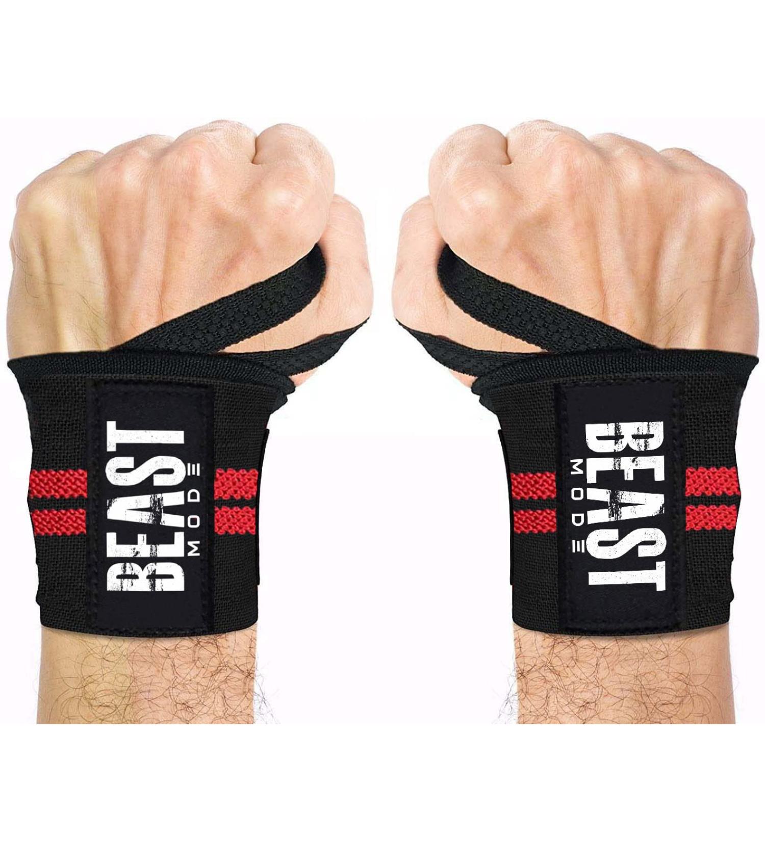STEIGEN FITNESS-SF Wrist Wraps for Weightlifting Men & Women - 22 Competition Grade Wrist Support - Heavy Duty Thumb Loop Gym Wrap for Bodybuilding, CrossFit, Calisthenics - Lifting Straps (Red) - Buy Online on GoSupps.com