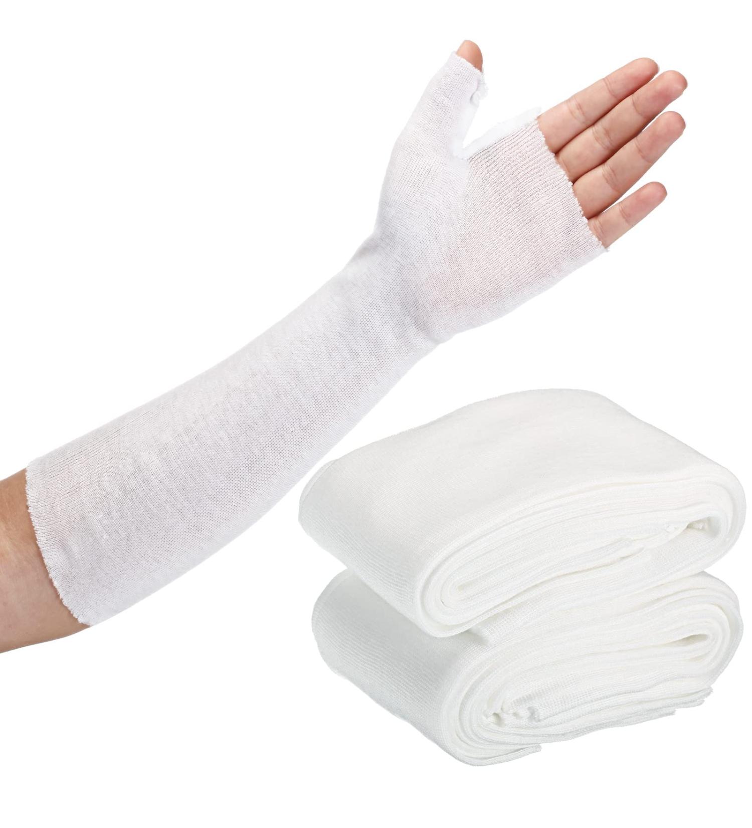 Nuanchu Tubular Cotton Stockinette Tubing for Pre Wrap Use - 20 Pcs 3.14 x 11.8 Inch - Elastic Arm Cast and Thumb Spica Stockinette - Buy Online on GoSupps.com