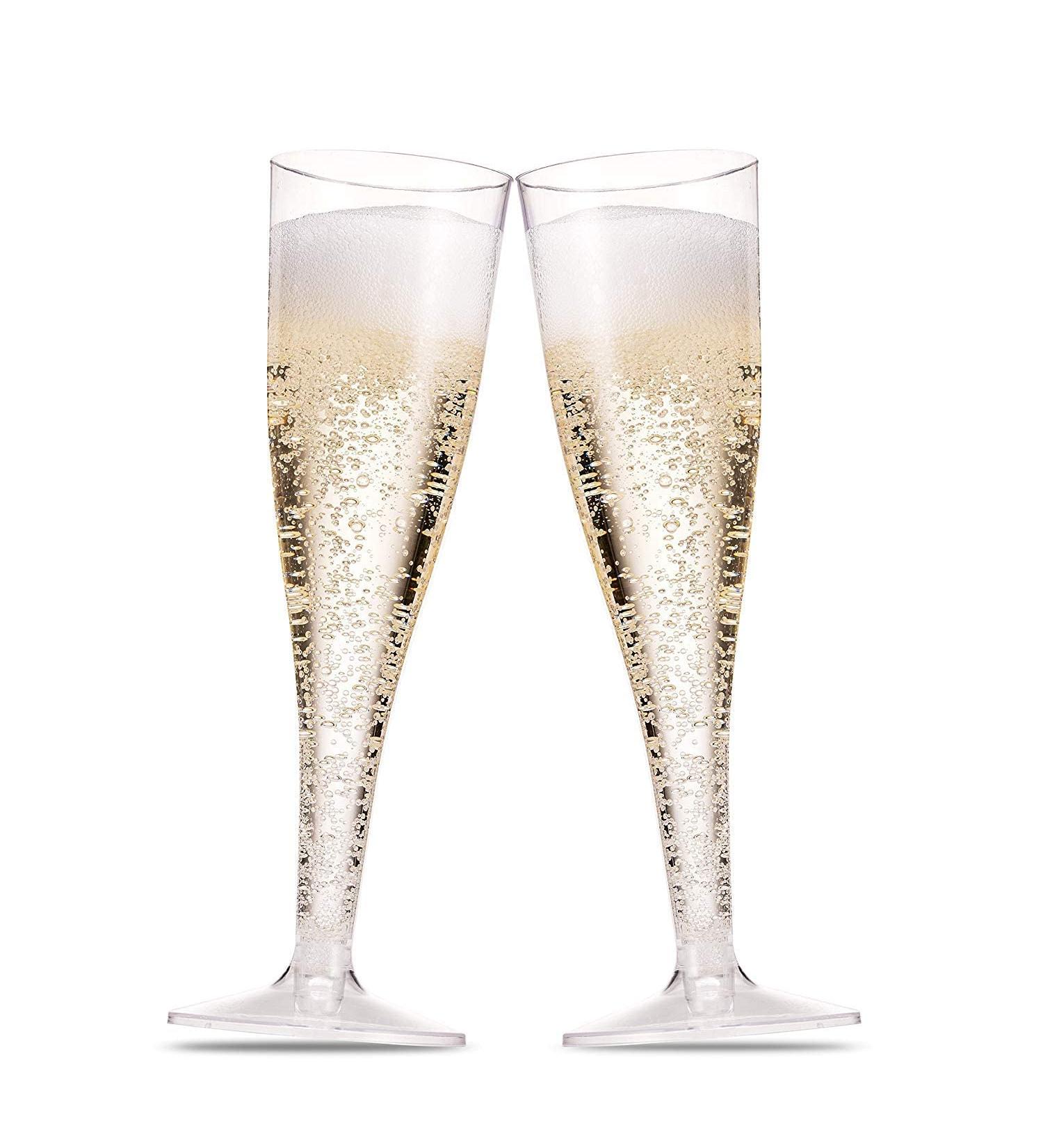 Munfix 100 Pack Plastic Champagne Flutes 5 Oz Clear Plastic Toasting Glasses Disposable Wedding Thanksgiving Party Cocktail Cups - Buy Online on GoSupps.com
