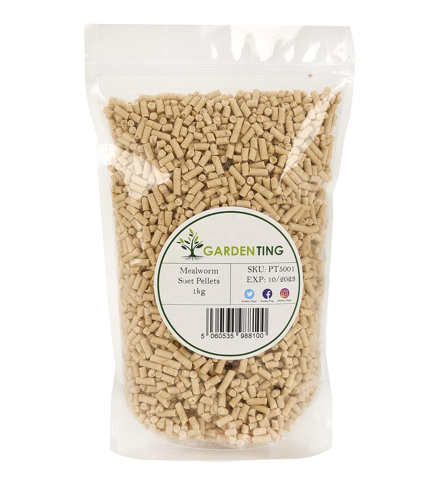 Garden Ting Mealworm Suet Pellets WIld Bird Food 1kg