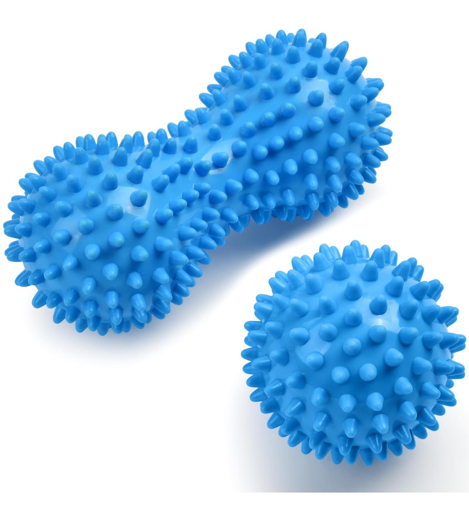 Uraqt Fascia Ball Set - Hard Hedgehog Massage Balls for Muscle Tension Relief | Blue Massage Balls for Feet Back & Neck - Buy Online on GoSupps.com
