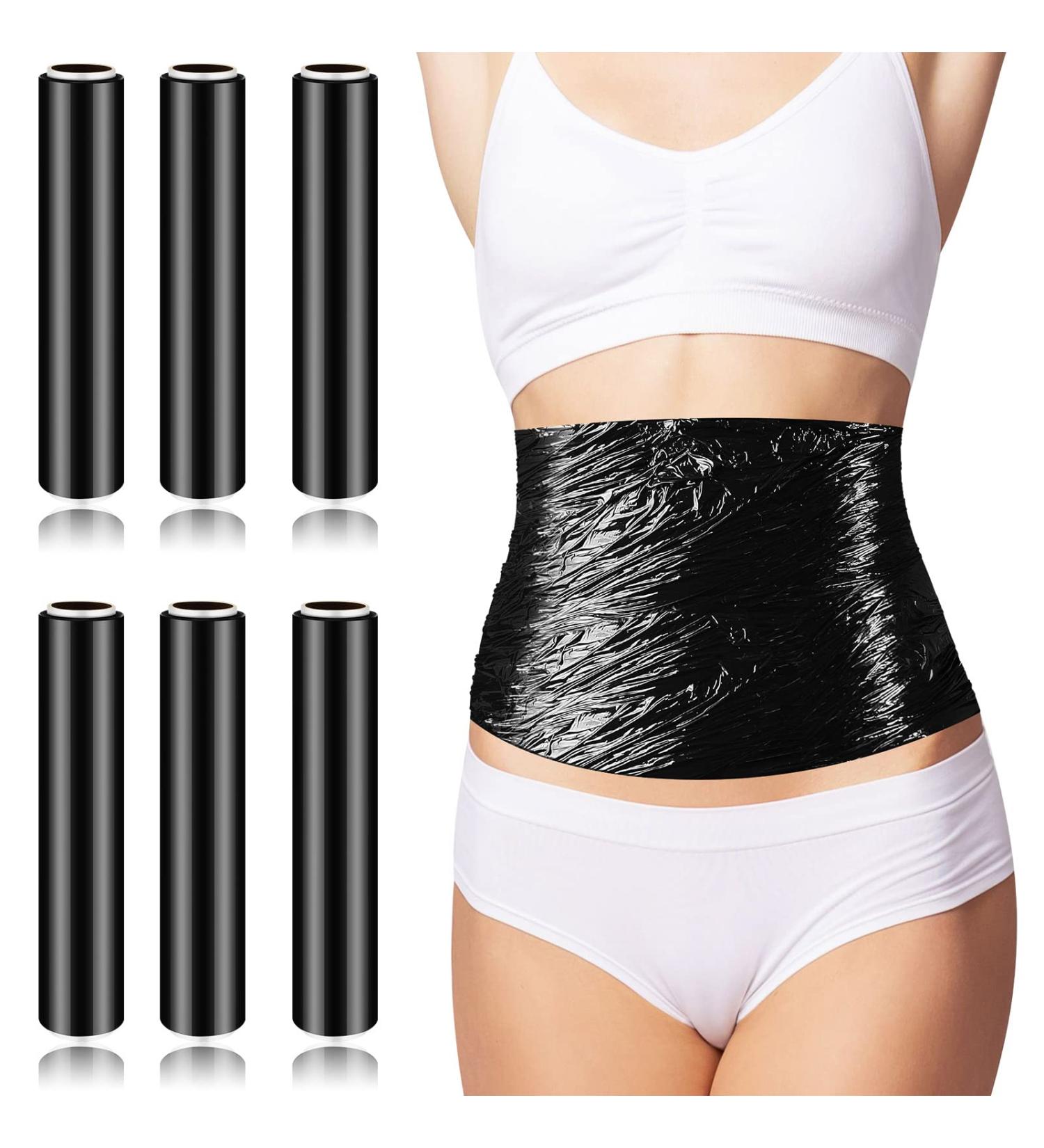 60m Black Osmotic Plastic Body Wrap for Stomach, Cellulite Reduction, and Workout Enhancement - 6 Rolls - Buy Online on GoSupps.com