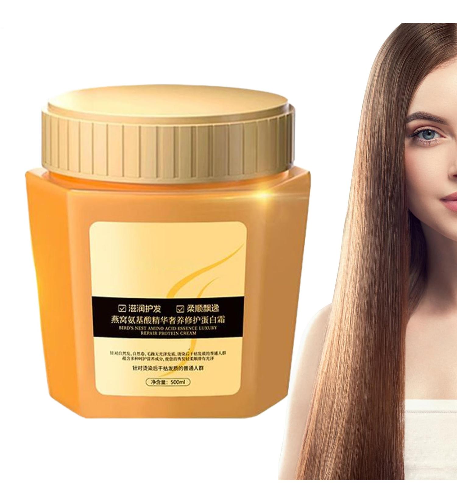 Amino Acid Luxury Nourishing Hair Protein Cream Birds Nest Amino Acids Super Luxury Hair Care Amino Acids Deluxe Nutrient Hair Protein Cream Repair Hair Mask for Damaged Hair - Buy Online on GoSupps.com