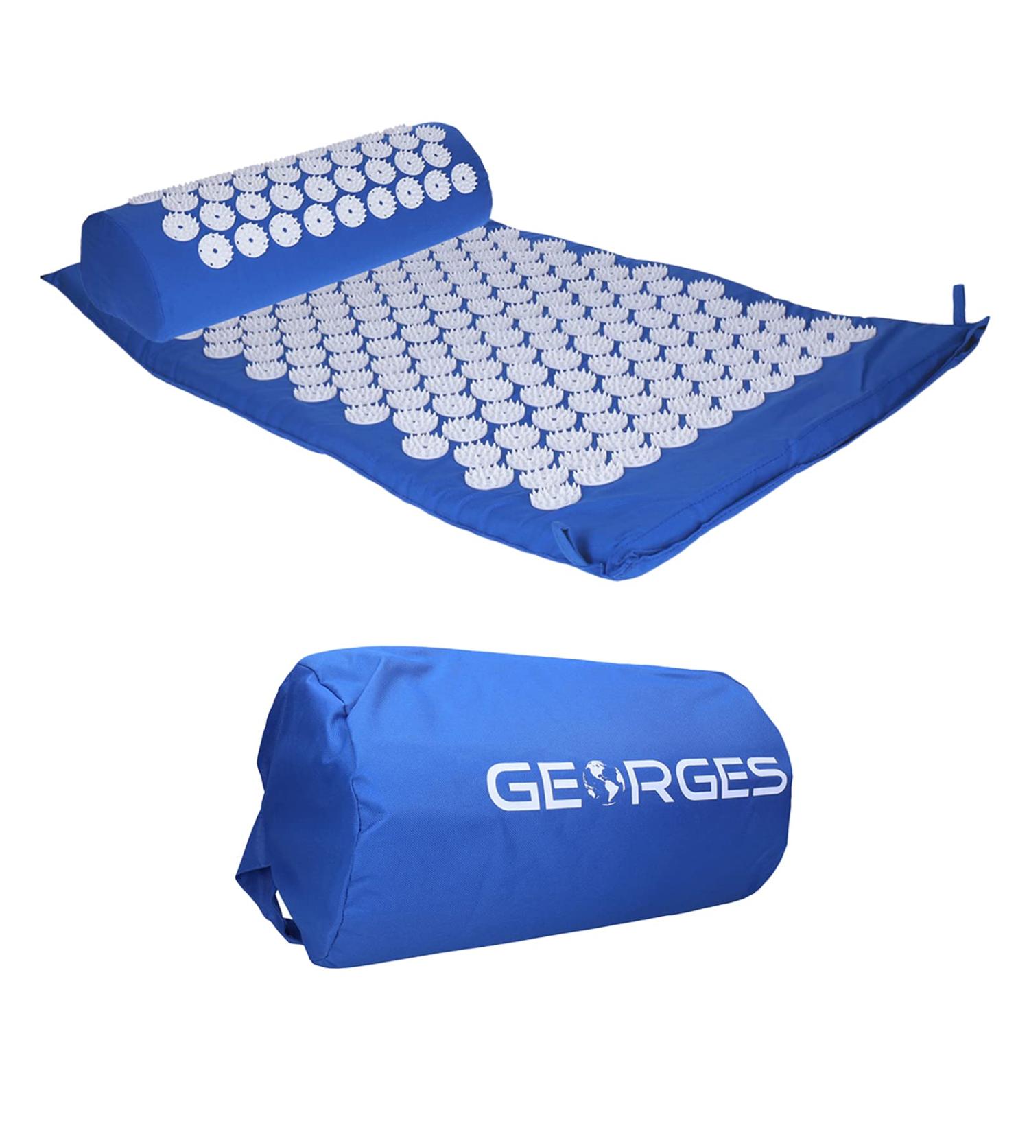 Acupressure Mat for Pain Relief & Relaxation | Set with Nail Mat & Carrying Bag - Blue | Perfect for Men & Women - Buy Online on GoSupps.com