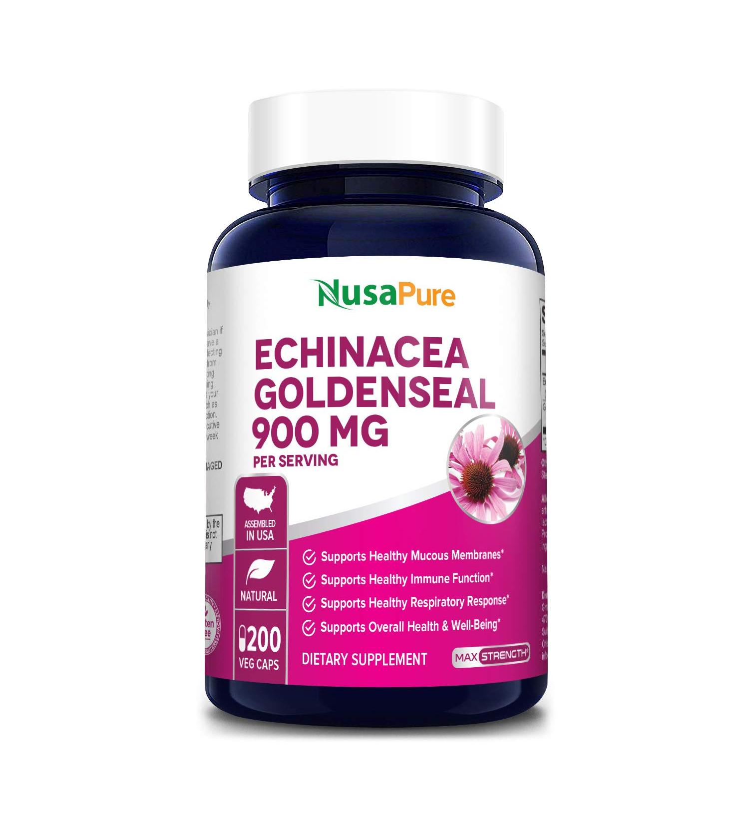 Echinacea Goldenseal 900mg 200 Veggie Caps - Vegetarian, Non-GMO, Gluten Free - Buy Online on GoSupps.com