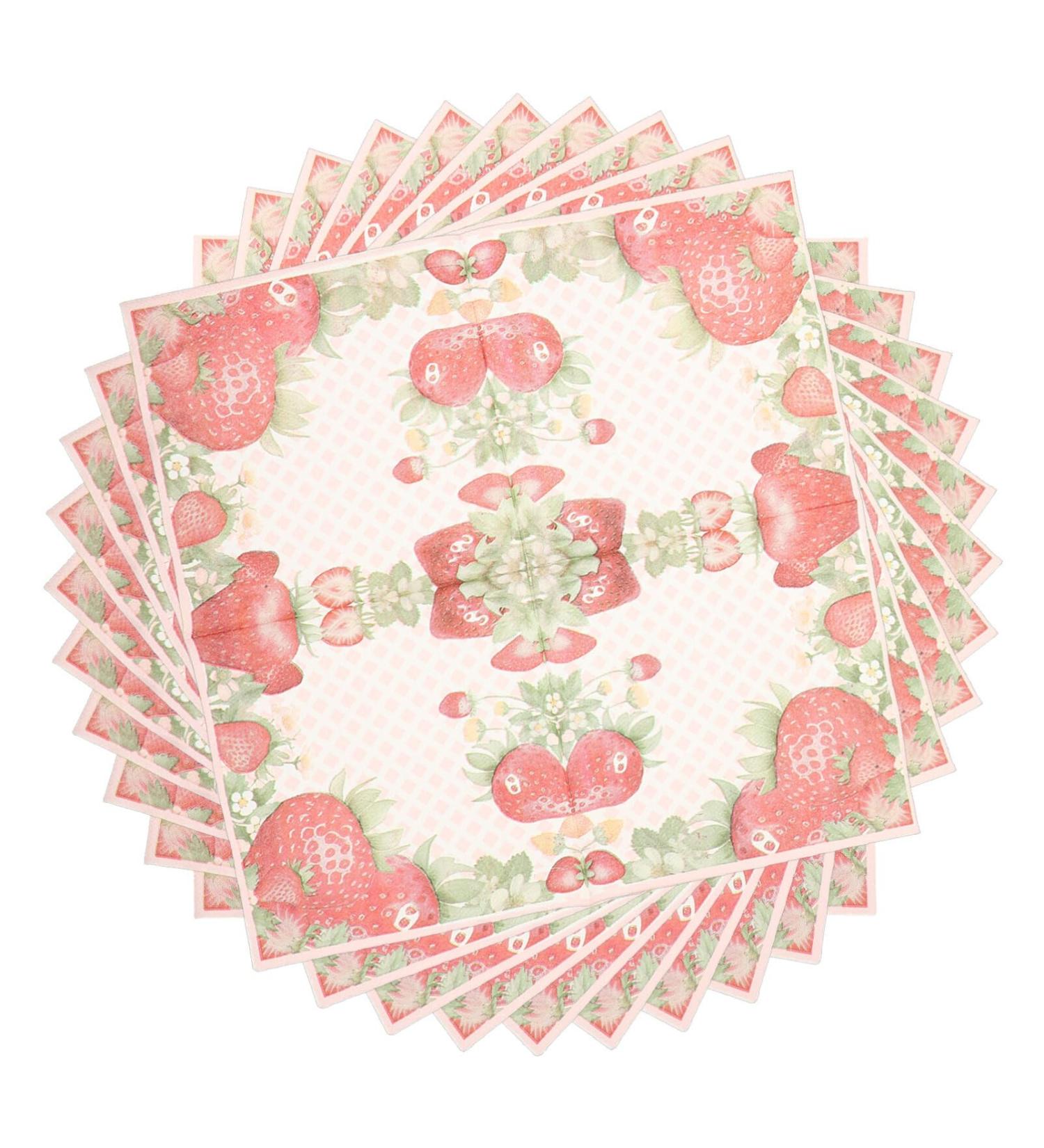 Ipetboom Strawberry Napkins: 20 Sheets Disposable Summer Fruit Napkin Strawberries Theme Birthday Party Decoration Berry First Birthday Party Supplies for Boys Girls Baby Shower Wedding - Buy Online on GoSupps.com