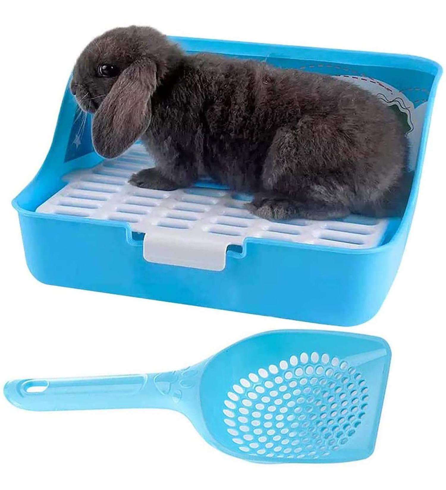 Pinvnby Rabbit Cage Cat Toilet - Corner House for Small Animals Includes Shovel for Guinea Pigs & Ferrets - Buy Online on GoSupps.com