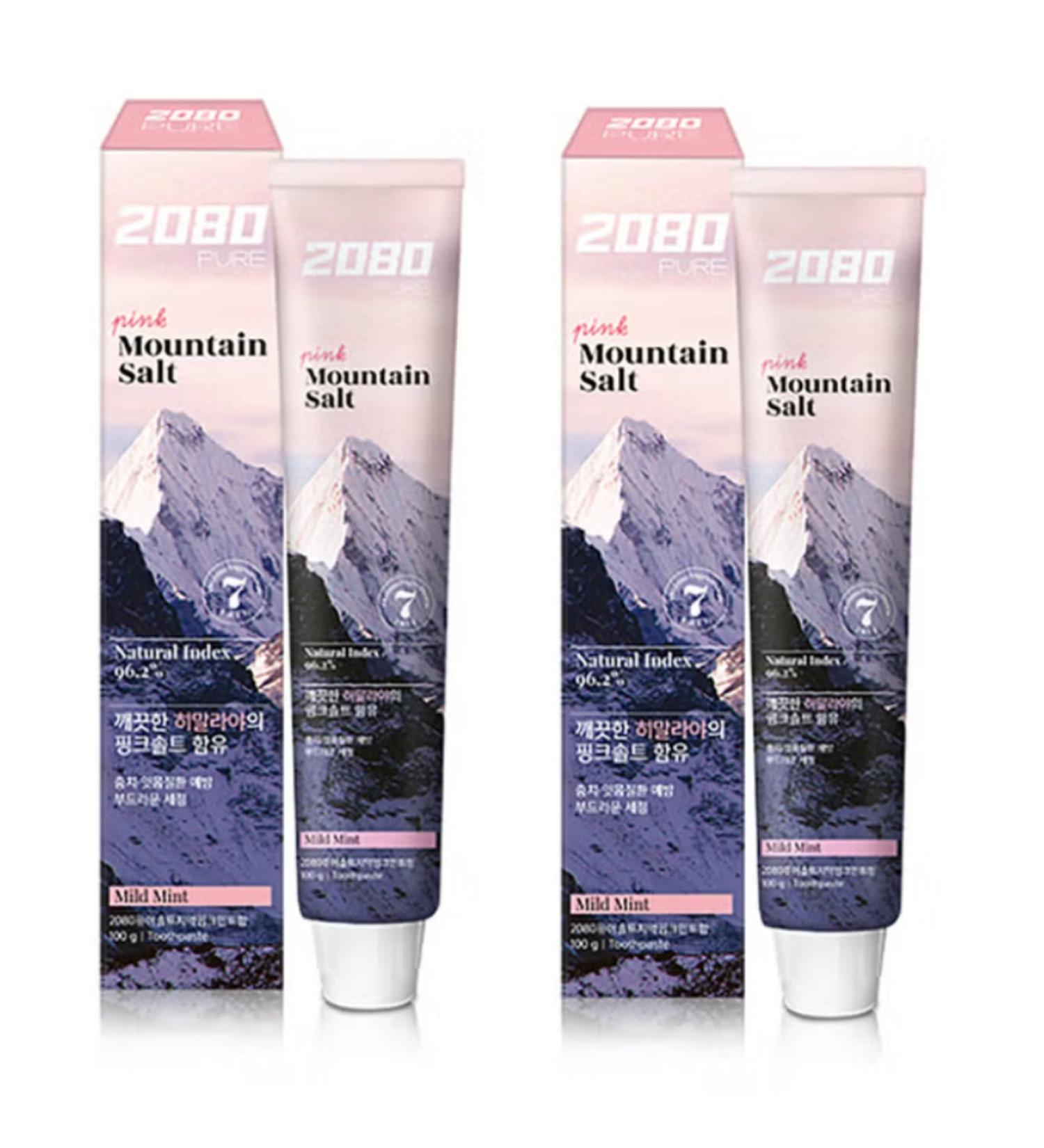 Pink Mountain Tooth Paste with Himalayan Pink Salt 100g - 2 Pack - Natural Oral Care with 96.2% Natural Ingredients - Toothpaste for Daily - Natural Ingredients - Mild Mint Flavor - Buy Online on GoSupps.com