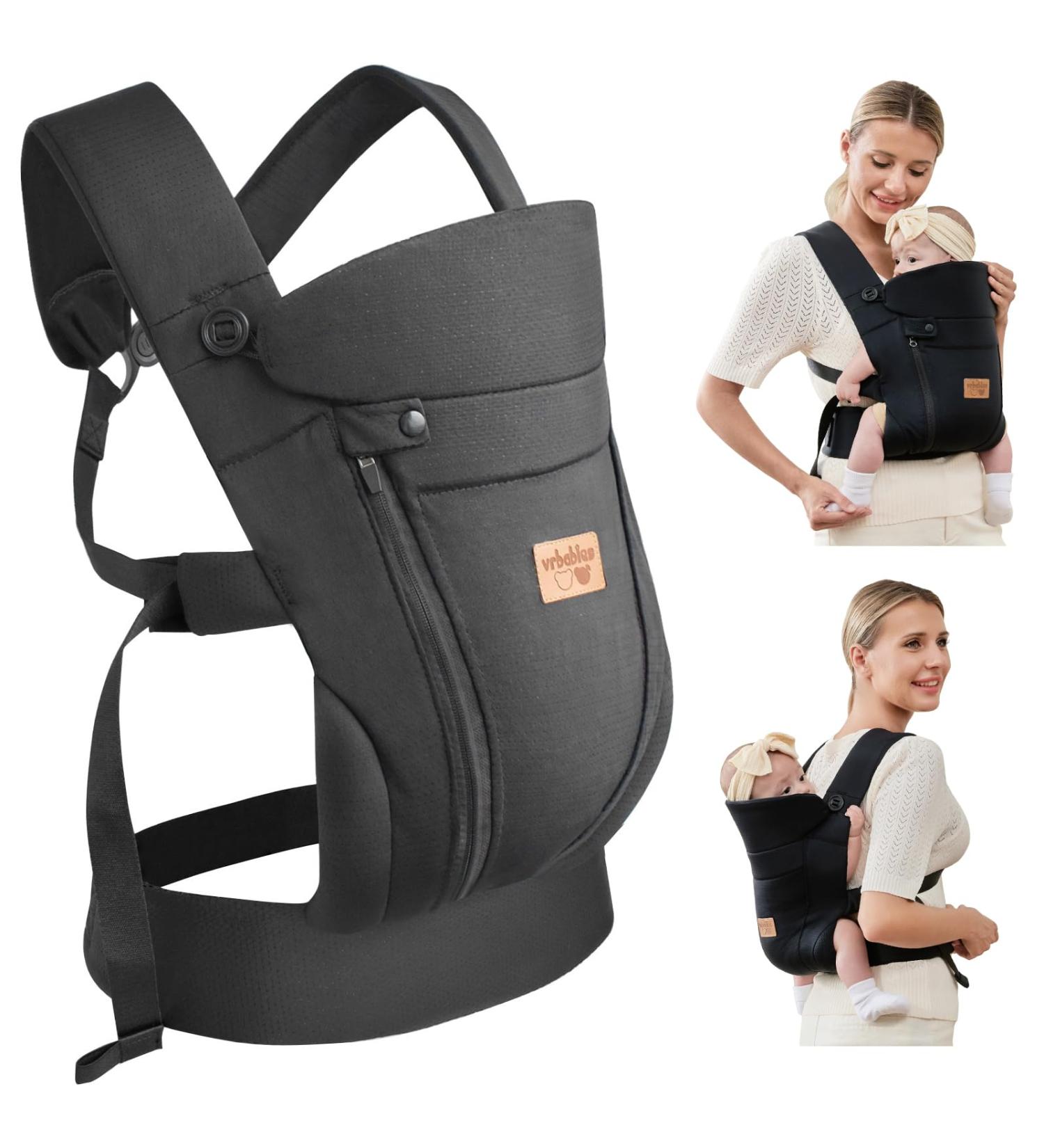 Buy VRBabies Ergonomic Baby Carrier for Newborns - Breathable & Adjustable - 0-2 Years (Black) - Ideal Back Carrier for Comfort & Support - Buy Online on GoSupps.com