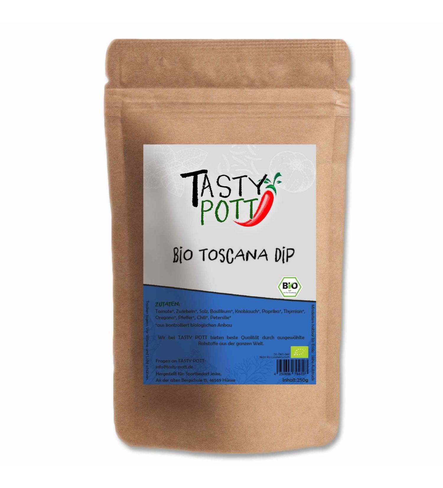 Tasty Pott Organic Toscana Dip 250g Pouch | Cooking & Marinades | Dips & Sauces | Taste & Pleasure | Italian Pizza | Specialty & High Quality | Organic Quality | Value Pack | Storage Bag - Buy Online on GoSupps.com