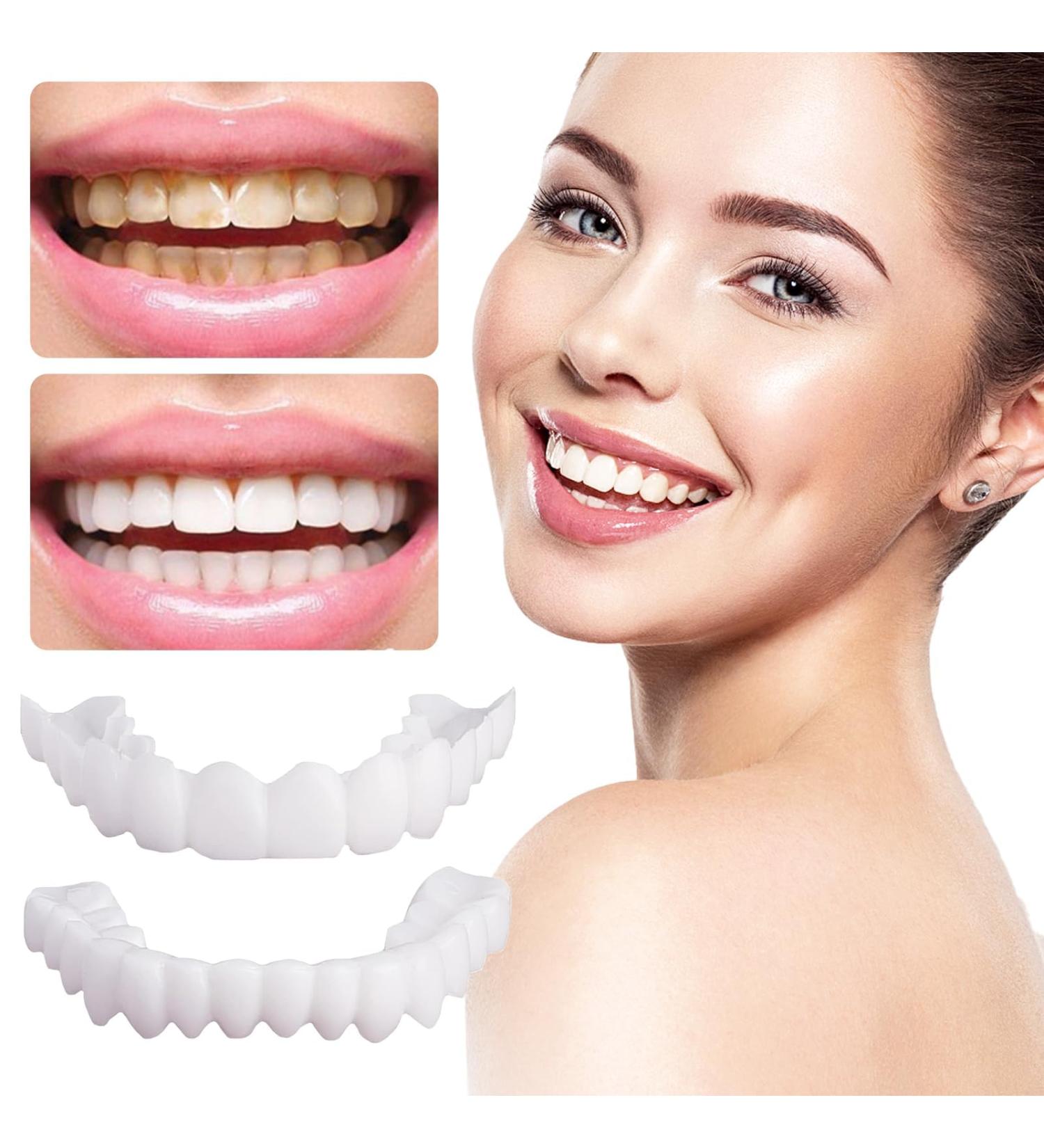 Buy WTTFC Artificial Teeth - 2 Pairs of Veneers Immediate Dentures & Teeth Brightening Solutions for Perfect Smiles - Buy Online on GoSupps.com