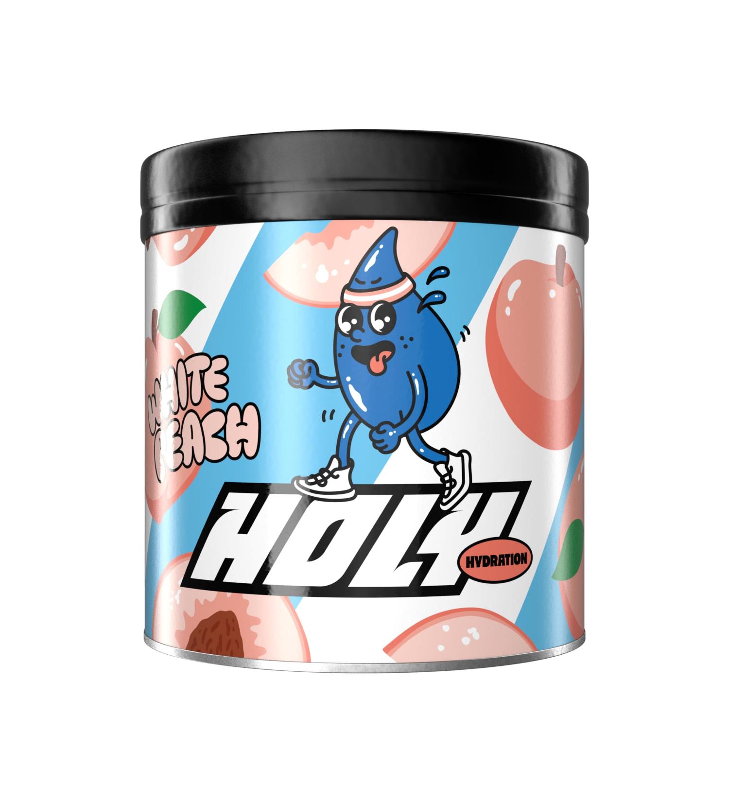 Buy Holy Hydration 'White Peach' - 50 Portions of Vegan Electrolyte Drink | 100% Natural Fruit Aromas | 350g Hydration Solution - Buy Online on GoSupps.com