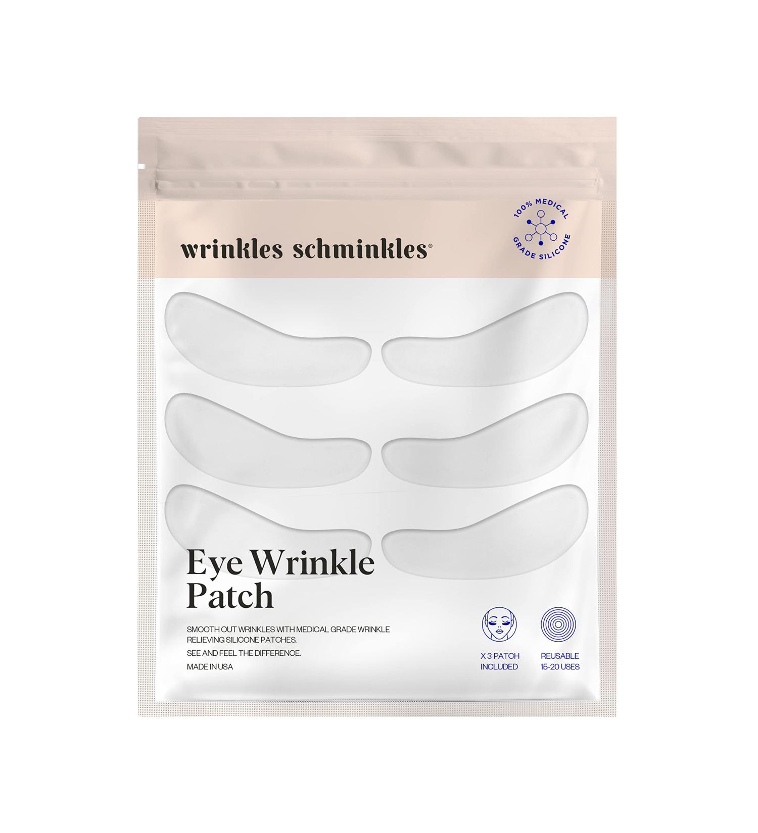 Eye Wrinkle Patches by Wrinkles Schminkles | Reduce Crows Feet & Dark Circles Overnight | 3 Pairs Silicone Patches - 6 Count - Buy Online on GoSupps.com