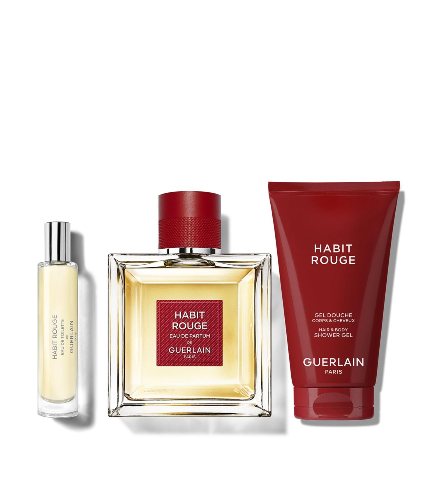 Guerlain Habit Rouge Gift Set (Eau de Toilette 3.3 fl. oz + Eau de Toilette 0.33 fl. oz + Shower Gel 2.5 fl. oz)