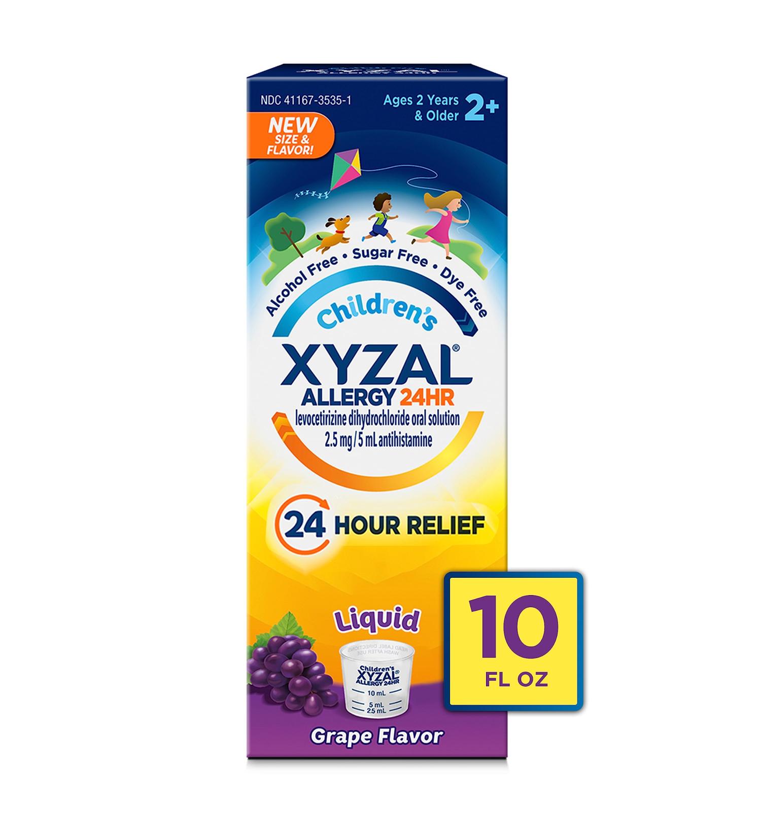 Xyzal Children's Grape Oral Solution 10 fl. oz. - Alcohol-Free, Sugar-Free Allergy Relief for Kids - Buy Online on GoSupps.com