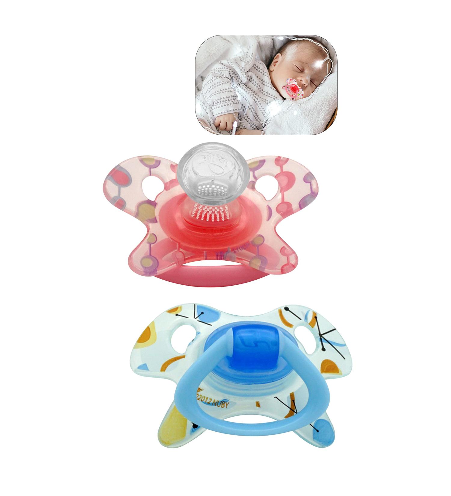 Buy Geo Silicone Pacifier Set - BPA-Free Jaw-Friendly Pacifiers for Babies (Blue & Pink) | Unisex Newborn Essentials 0-6 Months - Buy Online on GoSupps.com