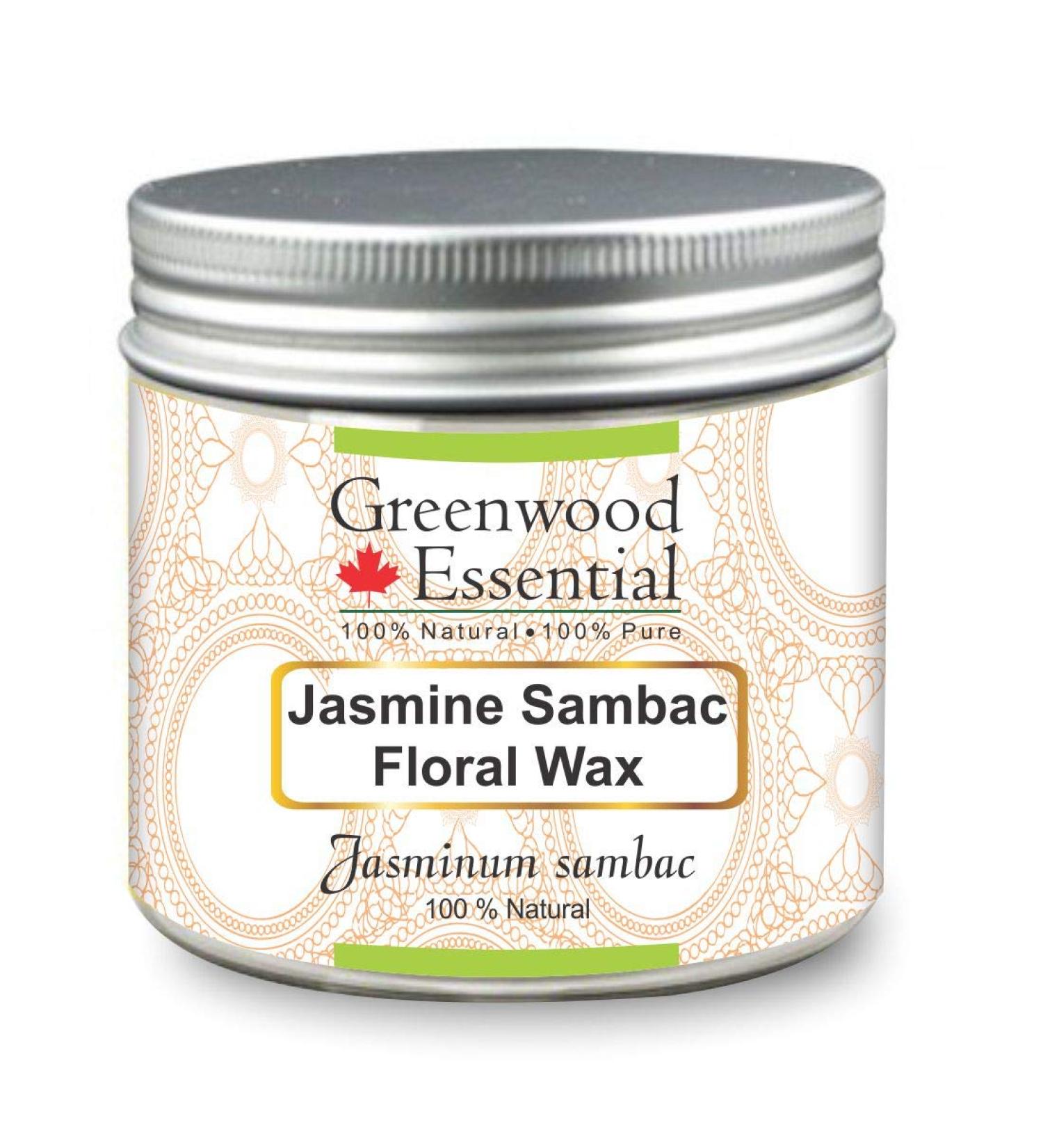 Greenwood Essential Pure Jasmine Sambac Floral Wax (Jasminum sambac) 100% Natural Therapeutic Grade 100gm (3.5 oz) - Buy Online on GoSupps.com