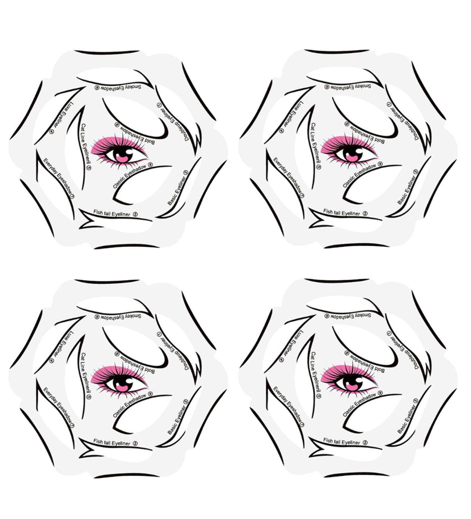 Eyeliner Stencil 4 Sheets 10 Models Each Eyeshadow Stencils 6 in1 Reusable Cat Eyeliner Stickers with Perfect Winged Tip for Beginner Professional Eye Makeup Tools Eyeliner Brushes - Buy Online on GoSupps.com