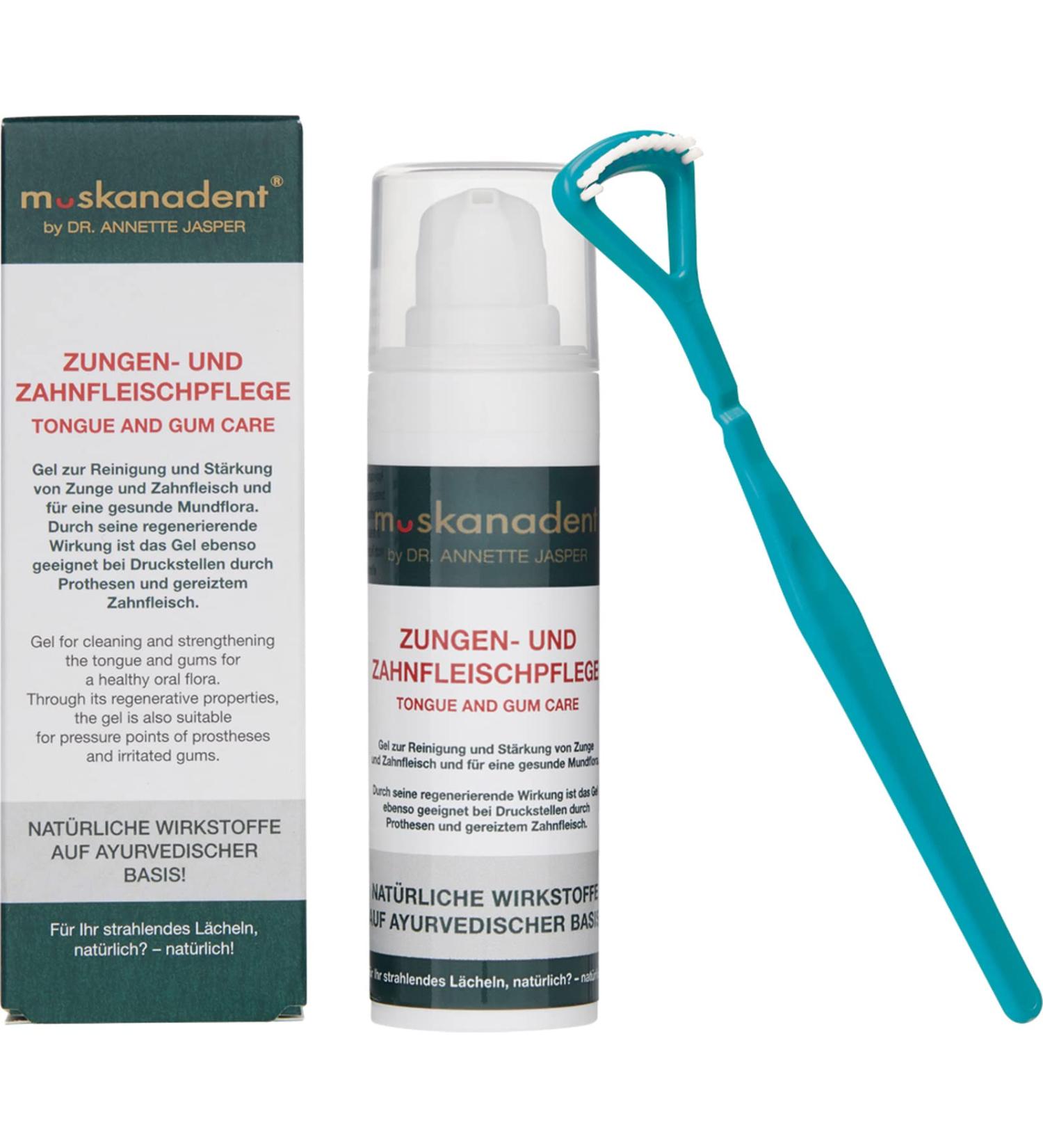 Wellsamed Savings Set: 2-in-1 Tongue Cleaner & Muskanadent Gel for Halitosis Control - International Shipping Available - Buy Online on GoSupps.com