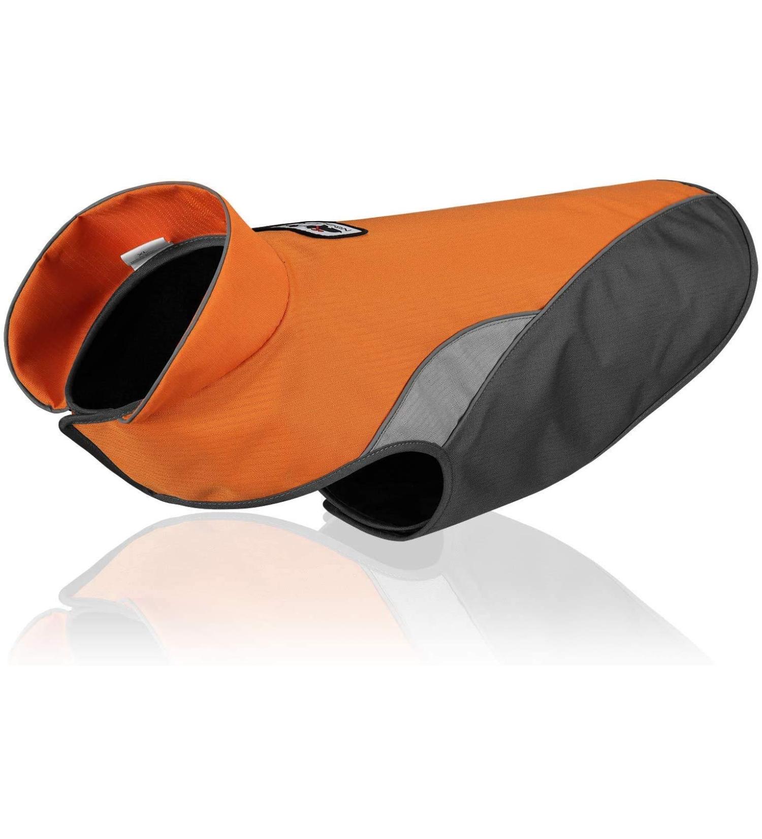 RC Gearpro Waterproof Fleece Cold Weather Pet Vest for Small & Medium Dogs - Reflective Stripes Winter Coat (M Orange) - Buy Online on GoSupps.com