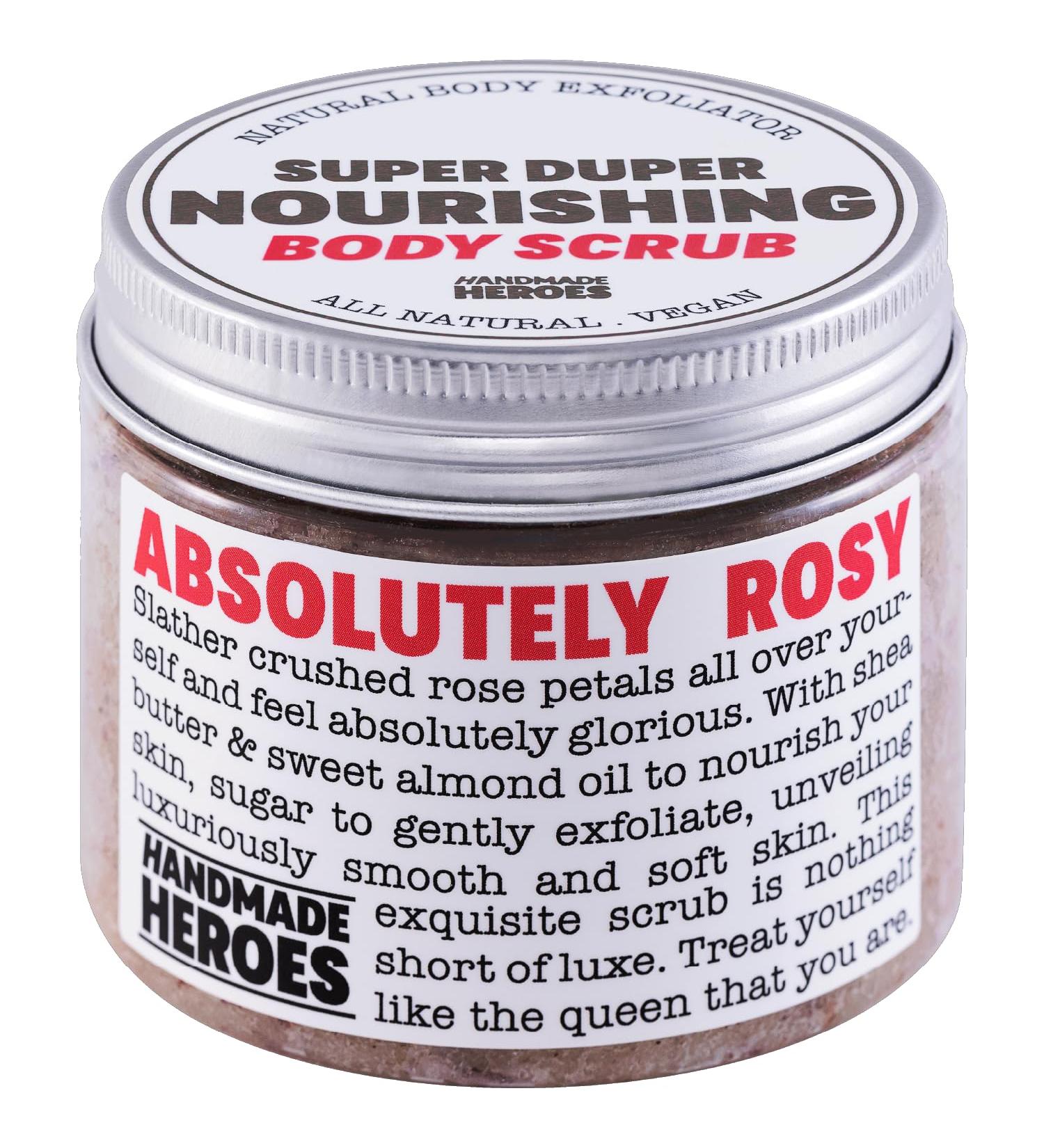 Rose Petal Scrub & Exfoliator | Natural Sugar Body Scrub with Vitamin E for Toning & Cellulite Care | Handmade Heroes - International Shipping - Buy Online on GoSupps.com