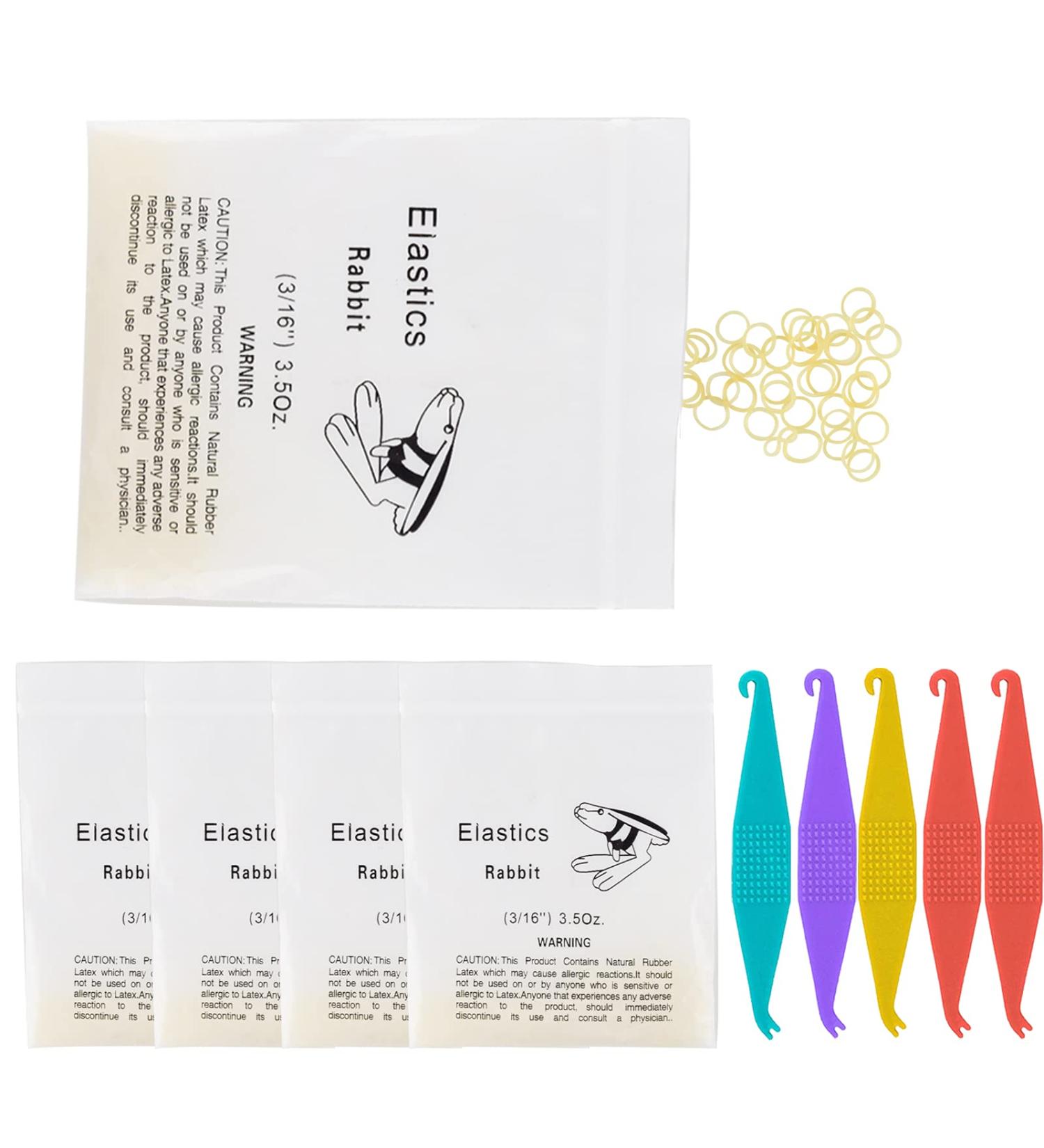 500 Pcs Orthodontic Elastic Rubber Bands 3.5oz Heavy Dental Traction Bands with Free Placer for Braces - 3/16 Rabbit - Buy Online on GoSupps.com