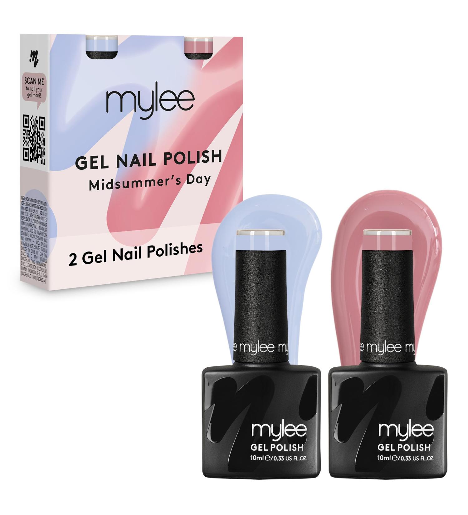 Mylee Gel Nail Polish Duo Colour Set 2x10ml Midsummer's Day UV/LED Soak-Off Nail Art Manicure Pedicure for Professional Salon & Home Use - Long Lasting & Easy to Apply - Buy Online on GoSupps.com
