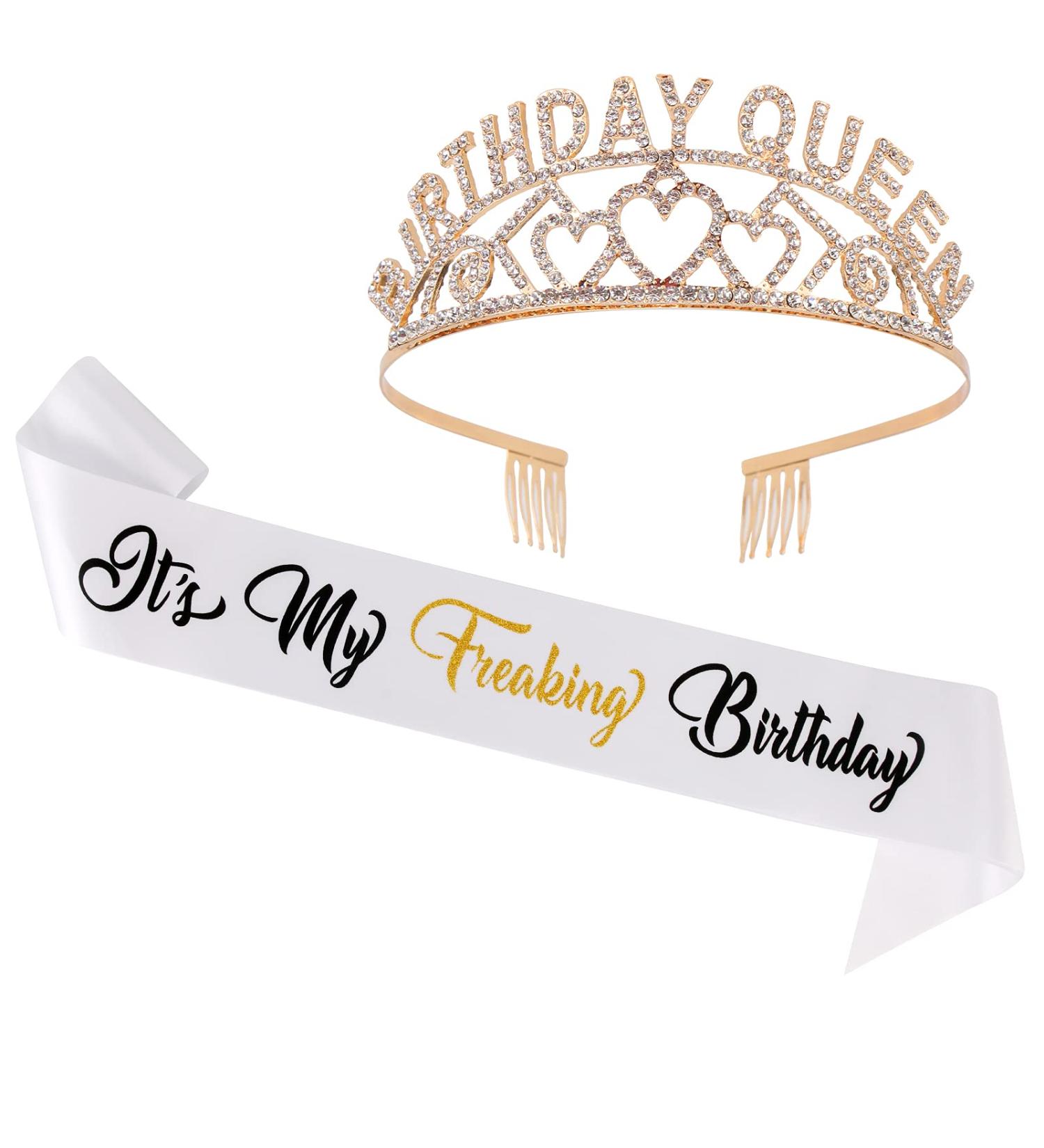 Women's Birthday Sash & Tiara Set - Perfect for 21st, 30th, 40th, 50th Birthdays | Party Decorations & Gifts - Buy Online on GoSupps.com