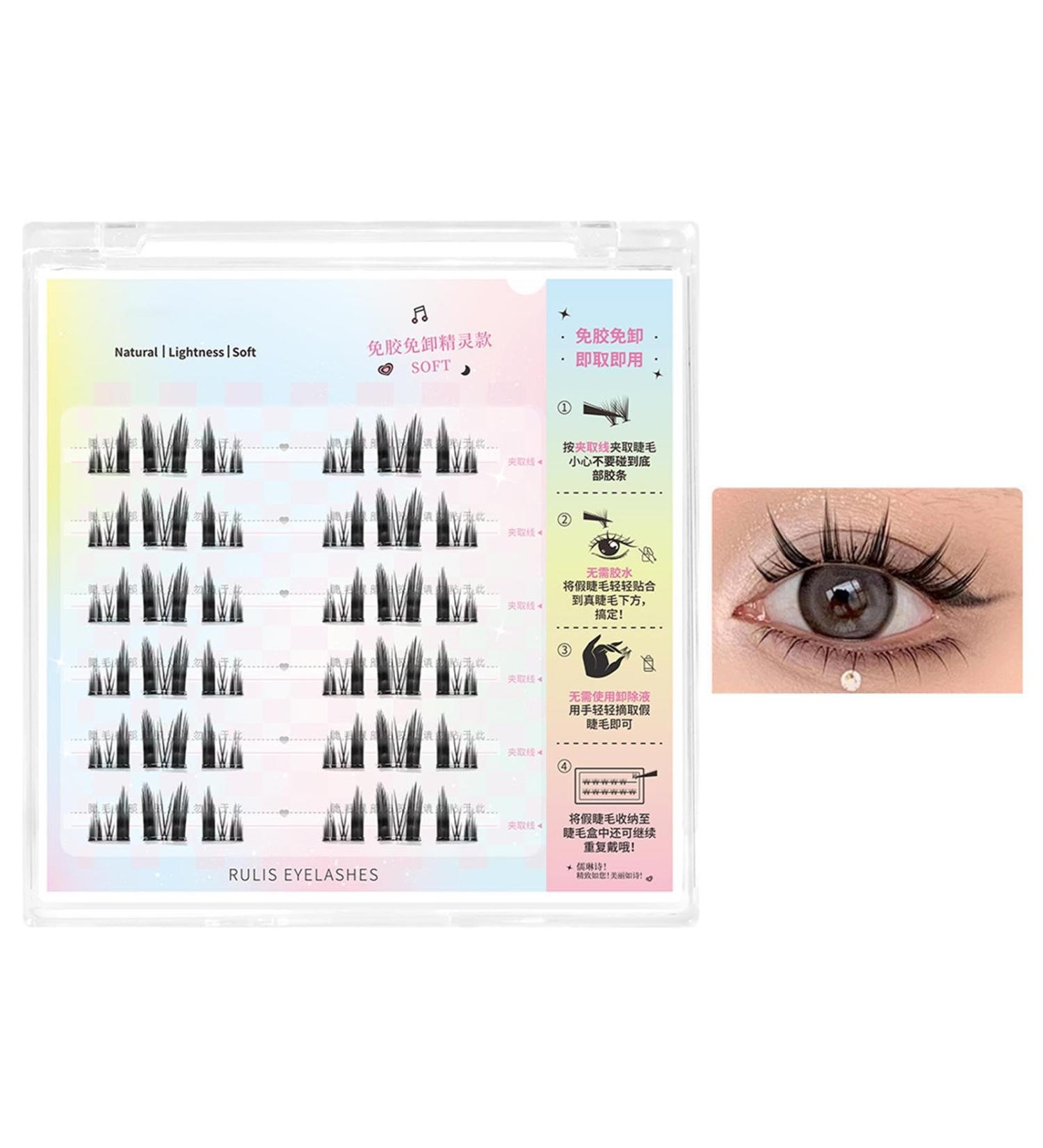 False Lashes | No Glue Eyelashes - Natural Look False Eyelashes Reusable and Long Lasting Lashes for Daily Use Dense - Buy Online on GoSupps.com