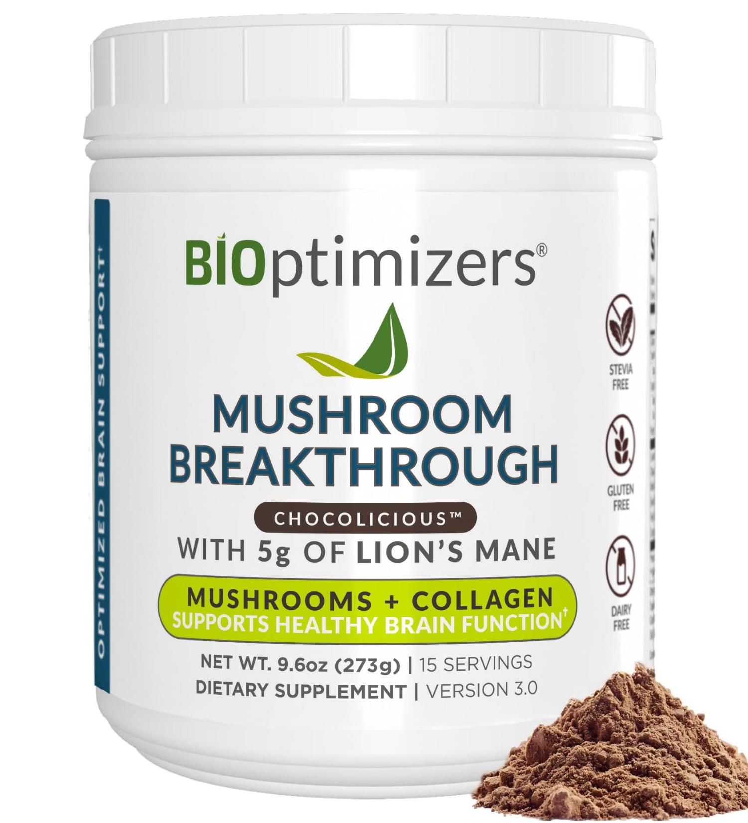 BIOptimizers Mushroom Coffee Alternative Chocolate Drink Lion s Mane Chaga Reishi + Collagen Peptides for Focus Energy & Gut Health Adaptogenic Mushrooms & MCT Powder 15 Servings Chocolate - 15 Servings - Buy Online on GoSupps.com