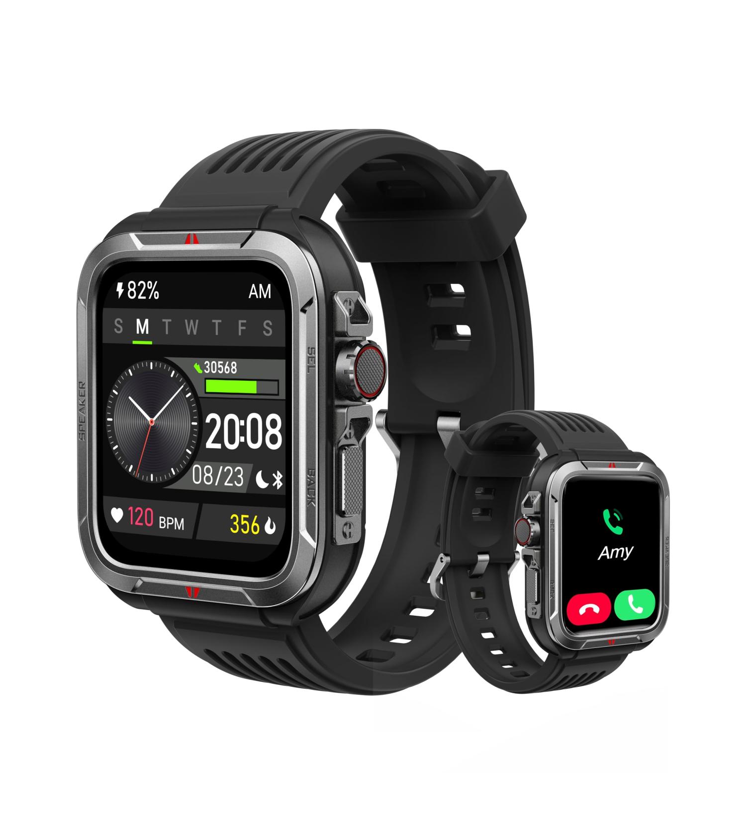 Yukigefe Smartwatch with Telephone Function | 1.8 Touchscreen | Unisex Alexa IP68 Waterproof Fitness Tracker & Health Monitor | 100+ Sports Modes | Black - Buy Online on GoSupps.com
