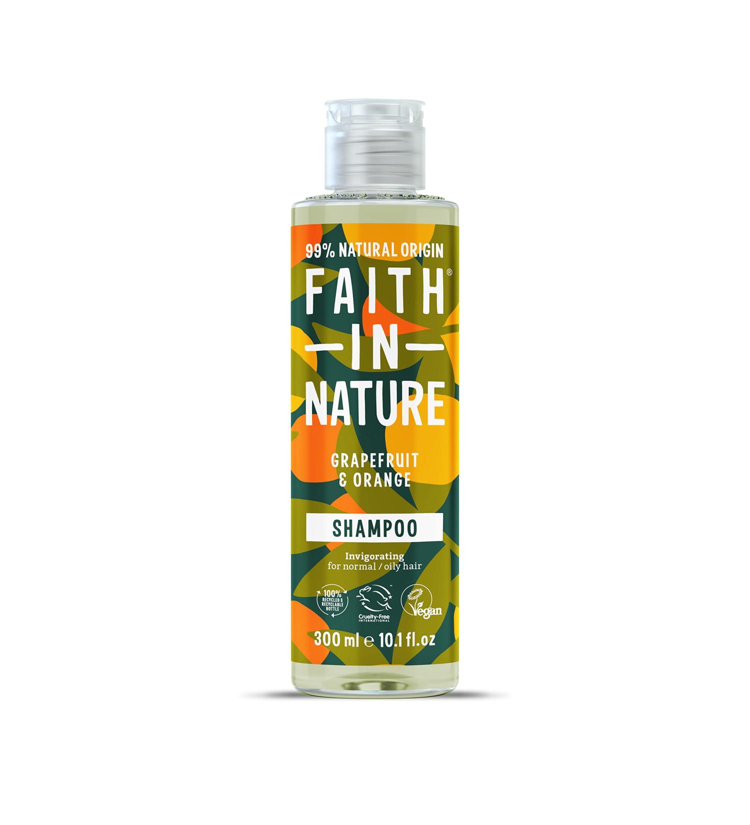 Faith In Nature Natural Grapefruit & Orange Shampoo 300ml - Invigorating Vegan & Cruelty Free SLS & Paraben Free For Normal to Oily Hair - Buy Online on GoSupps.com