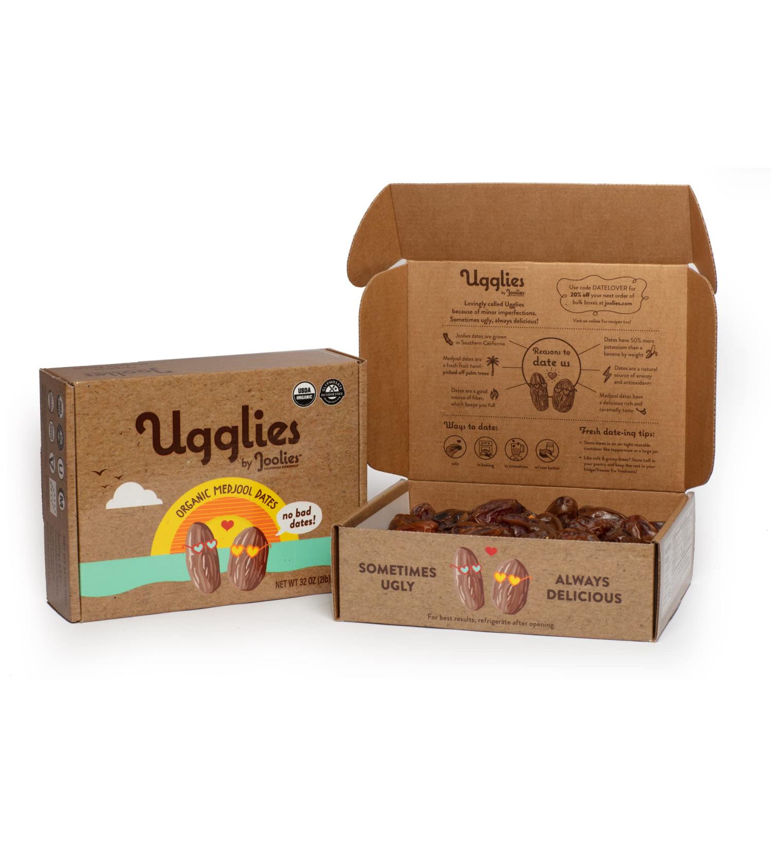 Joolies Organic Whole Medjool Dates | 2 lb Bulk Box | Fresh California Grown | Vegan, Gluten-Free, Paleo | No Sugar Added | Perfect Holiday Gift | Pack of 1 - Buy Online on GoSupps.com