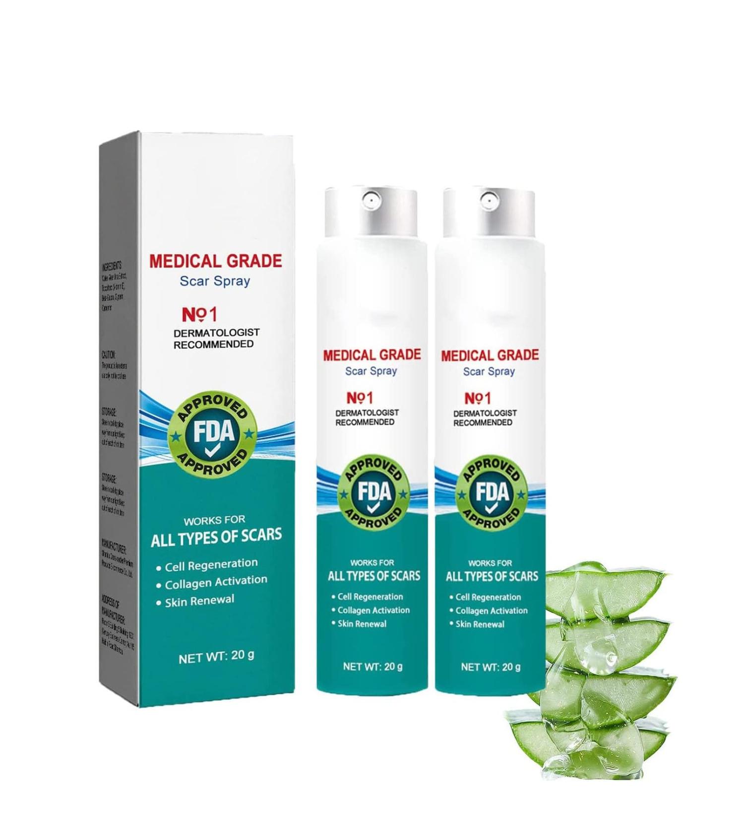 UVOGGFUA Scar Remove Advanced Spray - Medical Grade Scar Treatment for All Types of Scars - Gentle Skin Care - 2pc Set - Buy Online on GoSupps.com