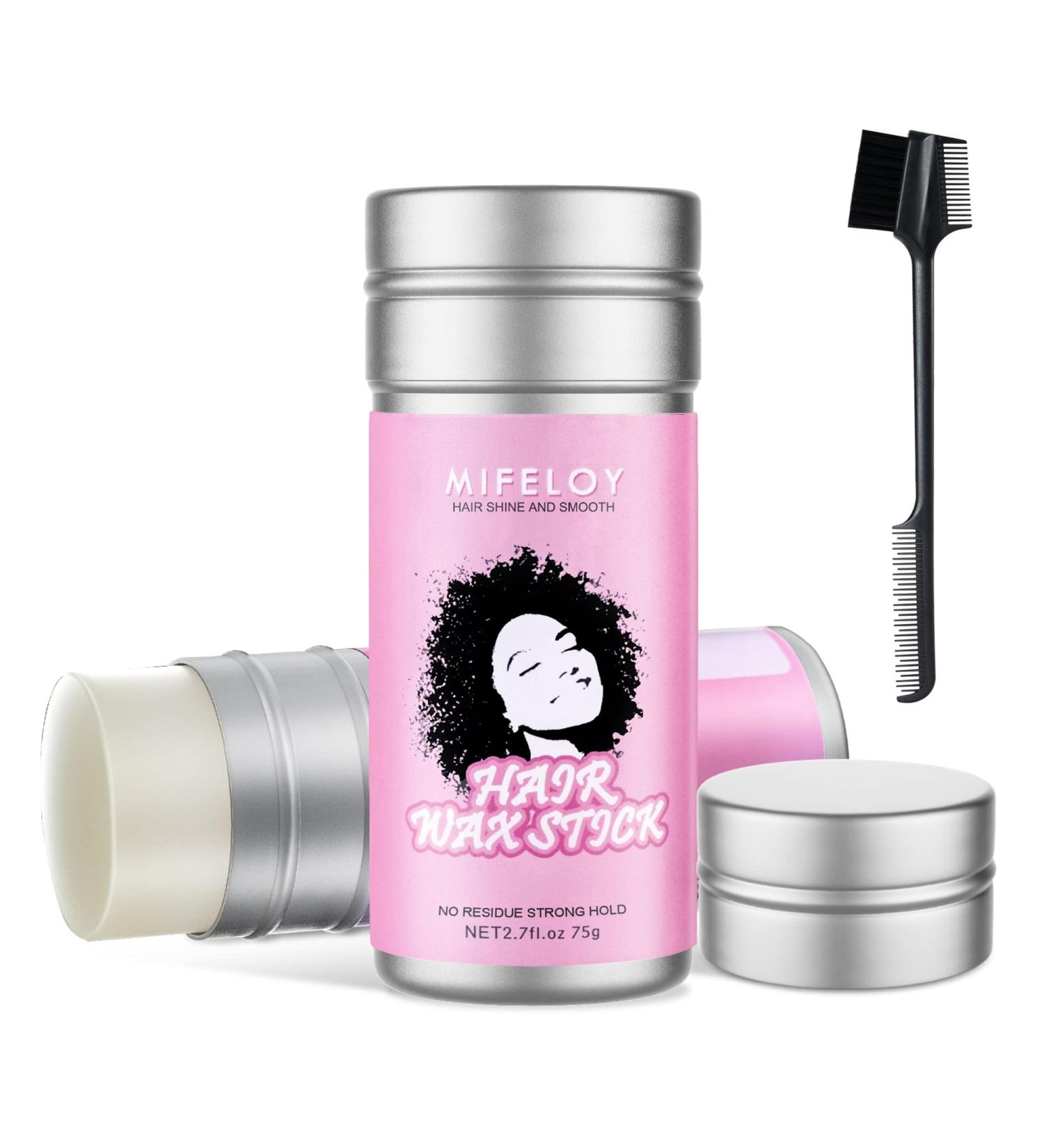 Hair Wax Stick Women Pomade Tamer Stick for Smoothing Flyaways Taming Frizz Baby Hair Long Lasting Cream Gel Slick Back Styling Glue Wigs Bed Head Waxes Stick Edge Control Comb Brush - Black - Buy Online on GoSupps.com