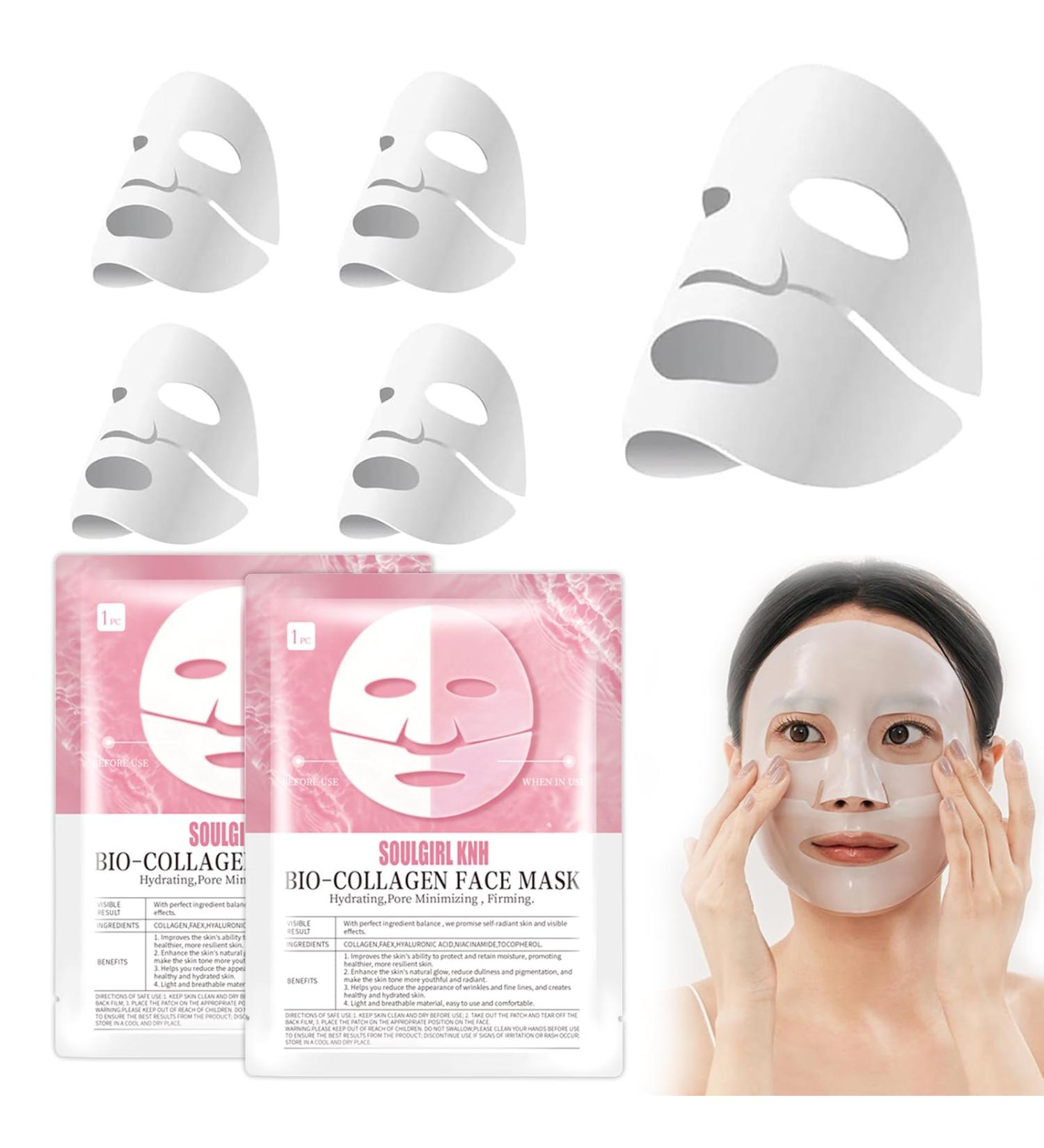5pcs collagen face mask collagen mask deep collagen mask face collagen mask organic collagen mask korean collagen mask face collagen mask - Buy Online on GoSupps.com
