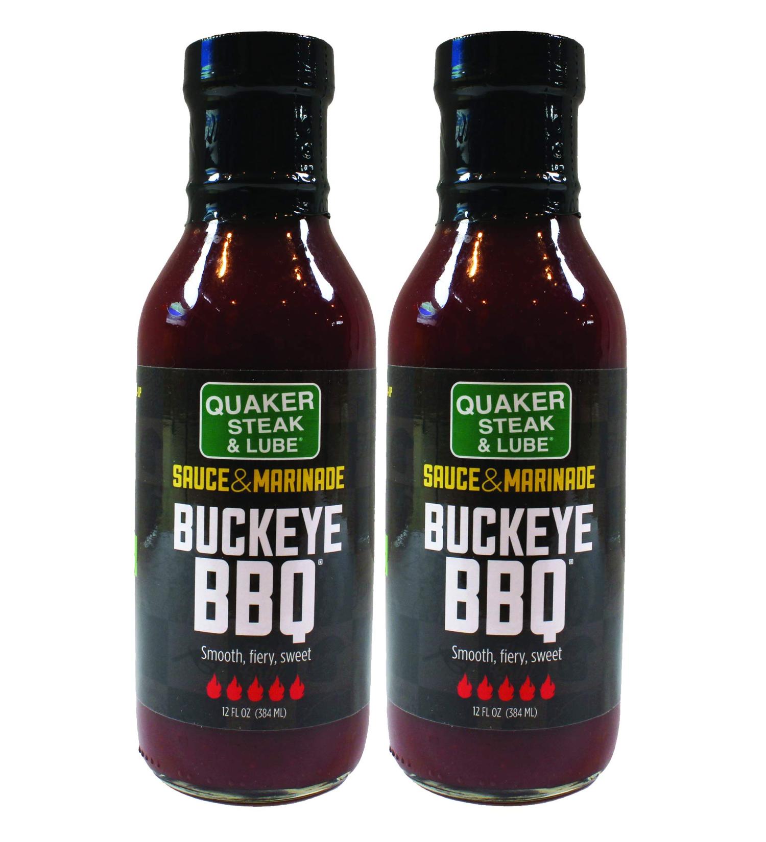 Quaker Steak & Lube Buckeye Barbecue Wing Sauce - 2 12 Ounce Bottles of Quaker Steak and Lube Famous Wing Sauce