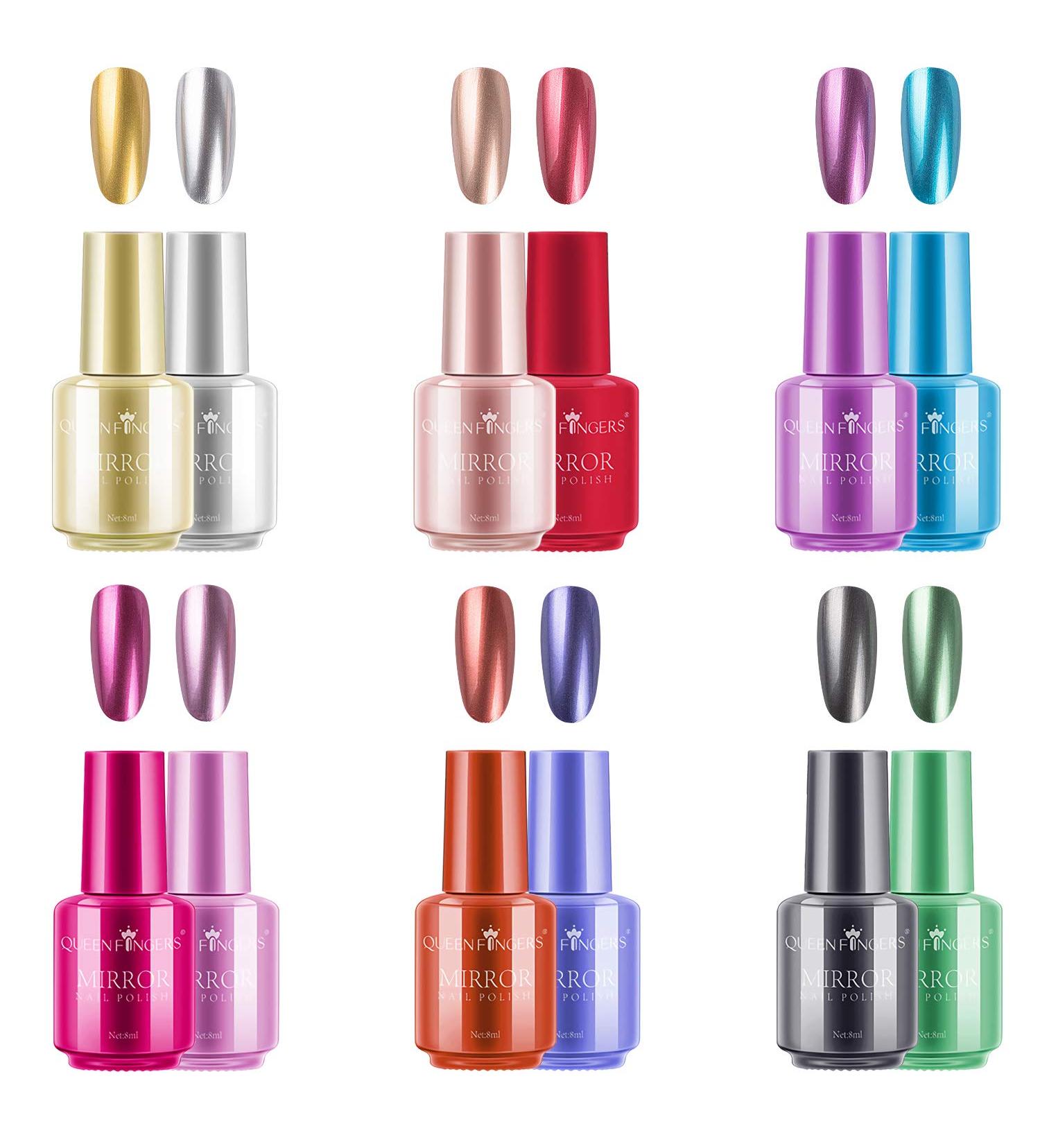 Ownest 12 Colors Mirror Nail Polish Set - Long Lasting Glossy Manicure Kit - Buy Online on GoSupps.com