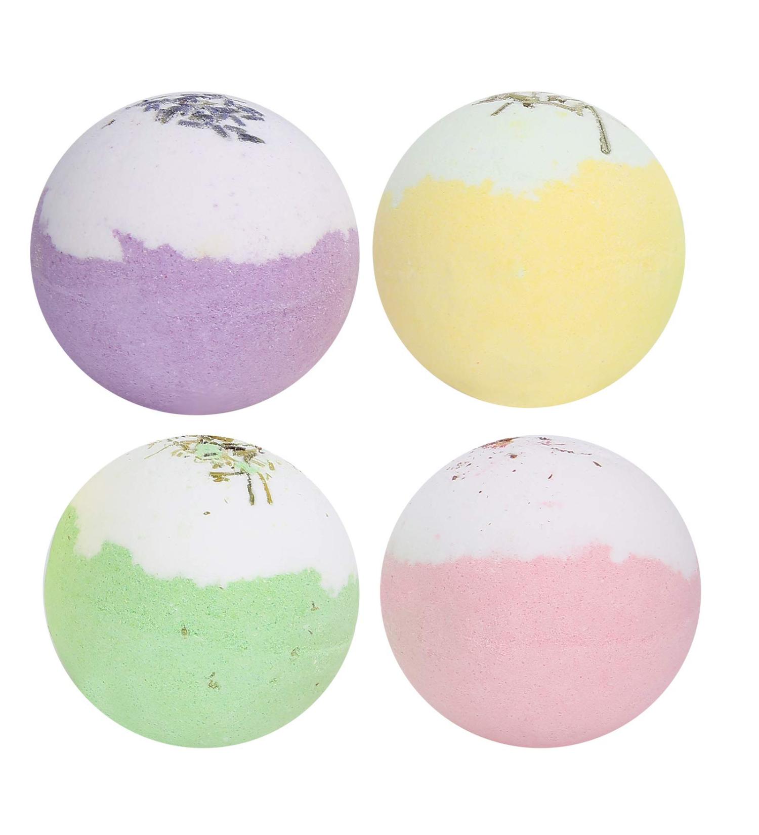 Bath Bubble Ball Gift Set - 4-Piece Handmade Organic Foam for Women | Natural Oils & Moisturizing Bath Salt - Buy Online on GoSupps.com